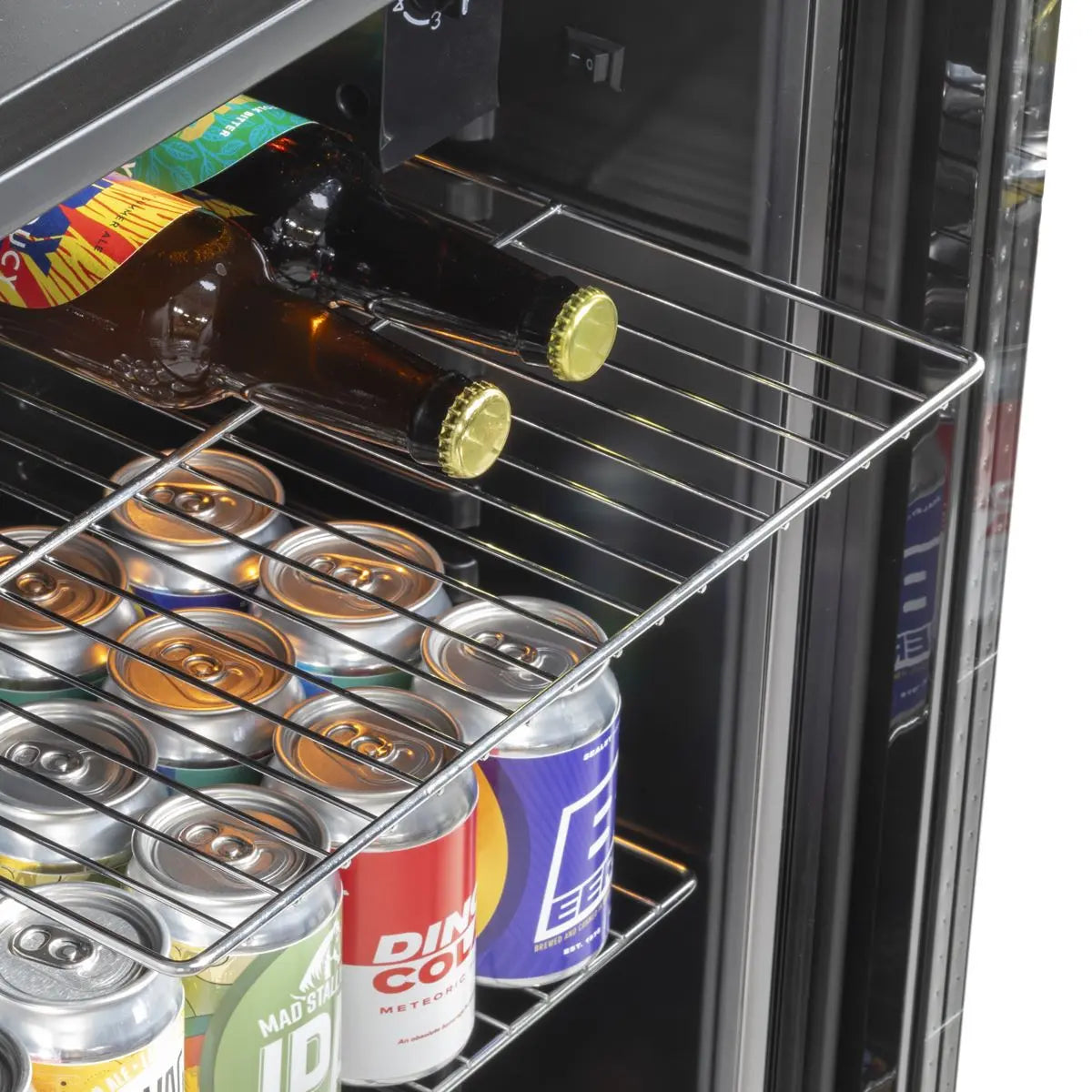 Baridi Under Counter Wine/Drink/Beverage Cooler/Fridge, Built-In Thermostat, Light, Security Lock, 85 Litre – Black  White Rose Tools