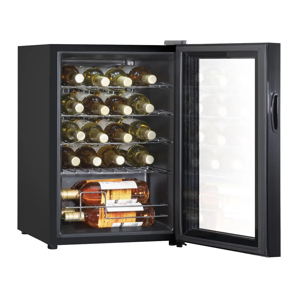 Baridi Wine Cooler/Fridge, Digital Touchscreen Controls, LED Light, 20 Bottle - Black  White Rose Tools