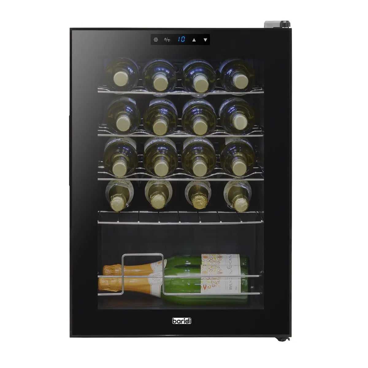 Baridi Wine Cooler/Fridge, Digital Touchscreen Controls, LED Light, 20 Bottle - Black  White Rose Tools