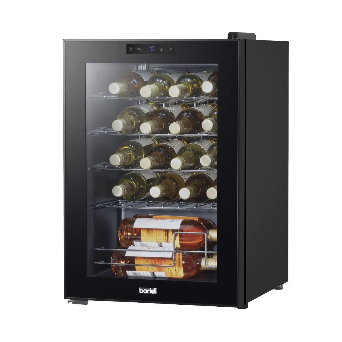Baridi Wine Cooler/Fridge, Digital Touchscreen Controls, LED Light, 20 Bottle - Black  White Rose Tools