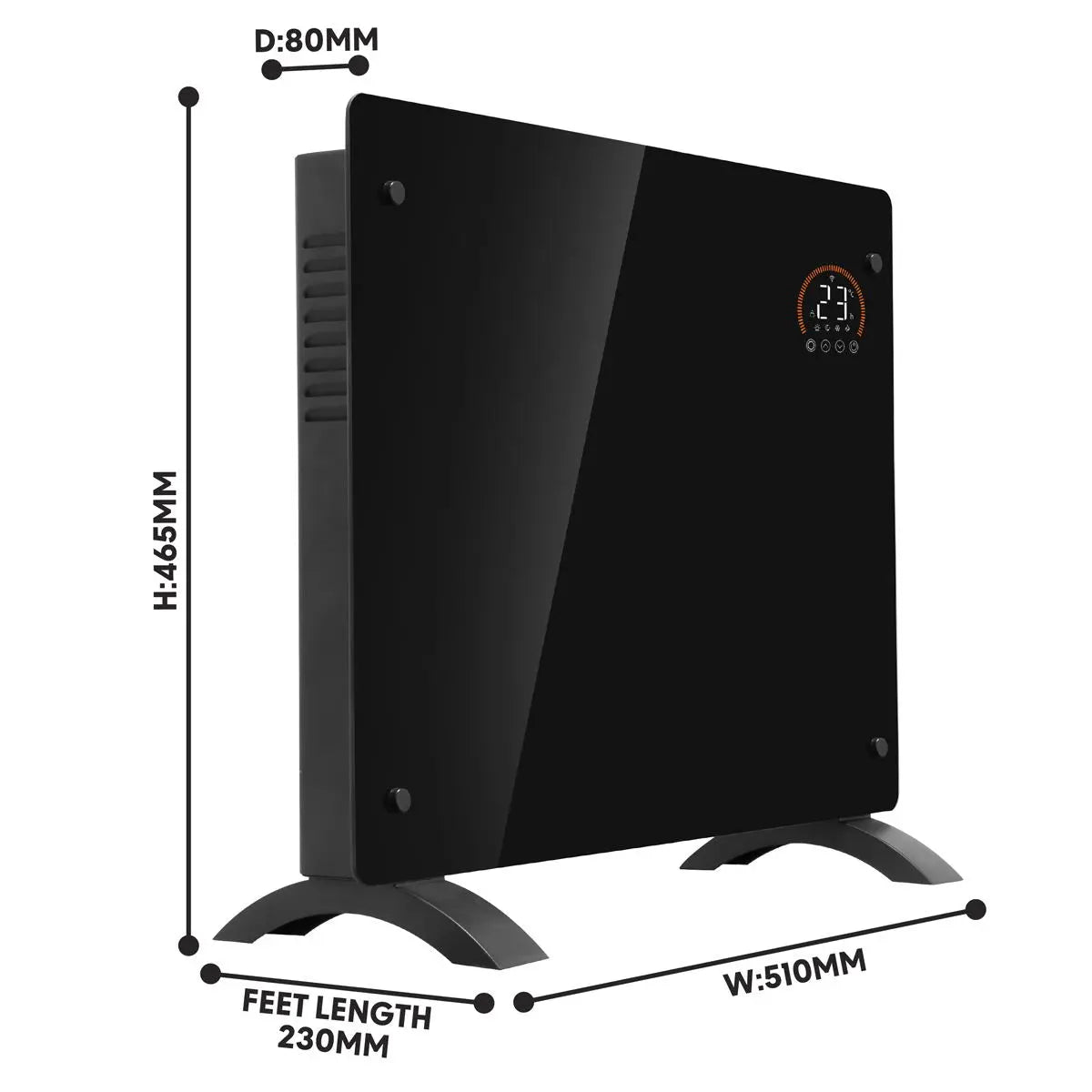Baridi, Electric Glass Panel Heater, 1000W, Wi-Fi Enabled, Black - DH135  White Rose Tools
