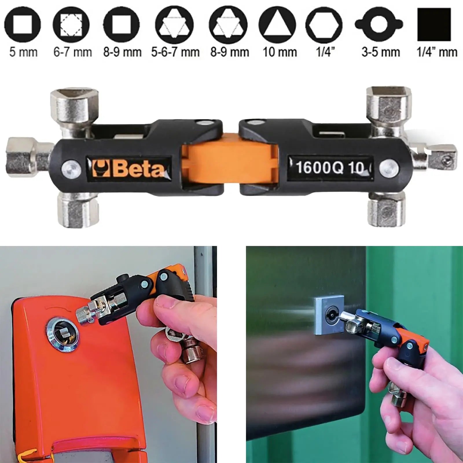 Beta Tools Eight Way Wrench for Control Panel Operators Plumbing Key 1600Q 10  White Rose Tools