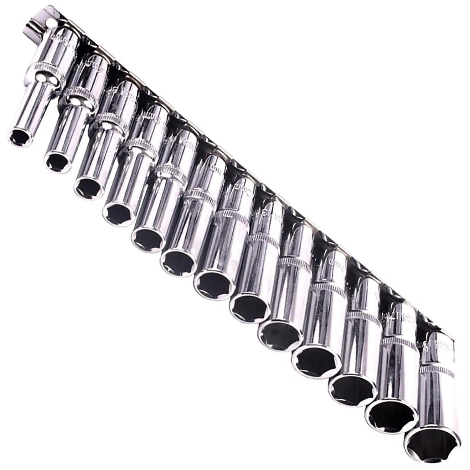 BlueSpot 3/8" Deep Socket Metric Long Reach Shaft 6-19mm Rail 13pc  White Rose Tools