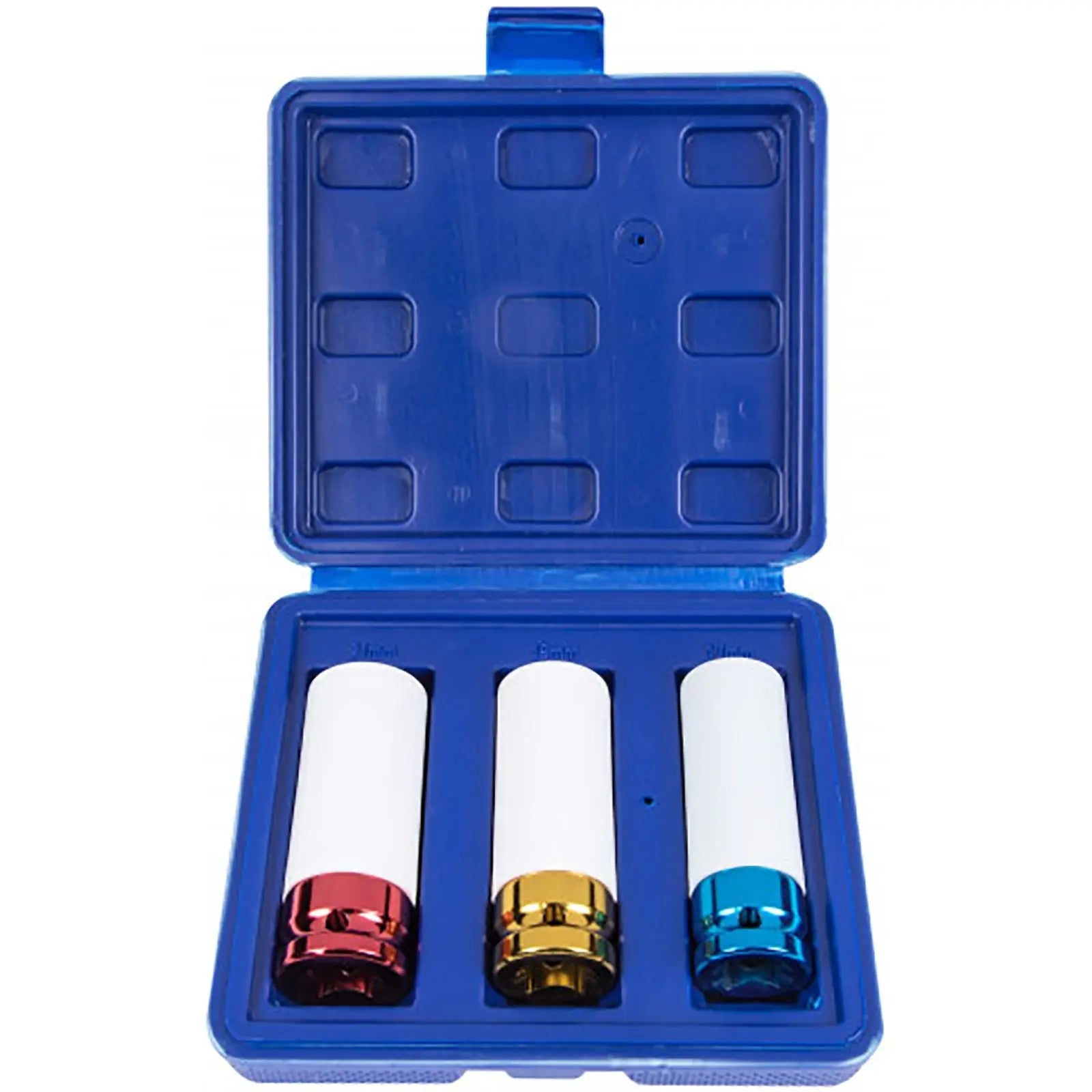 BlueSpot 3 Piece Colour Coded 1/2" Drive Alloy Wheel Impact Sockets 
