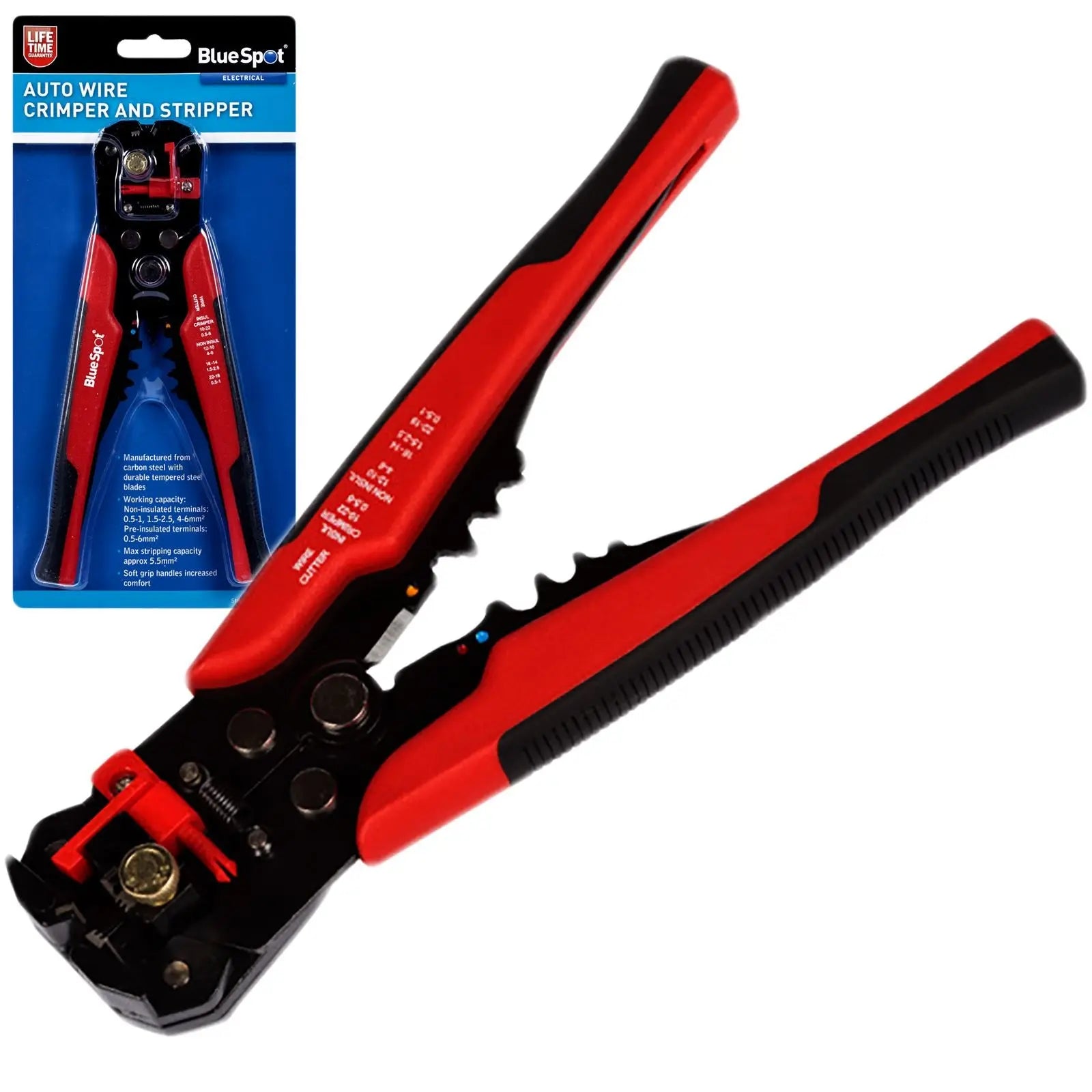 BlueSpot Auto Electrical Wire Crimper and Stripper 0.5mm-6mm² 