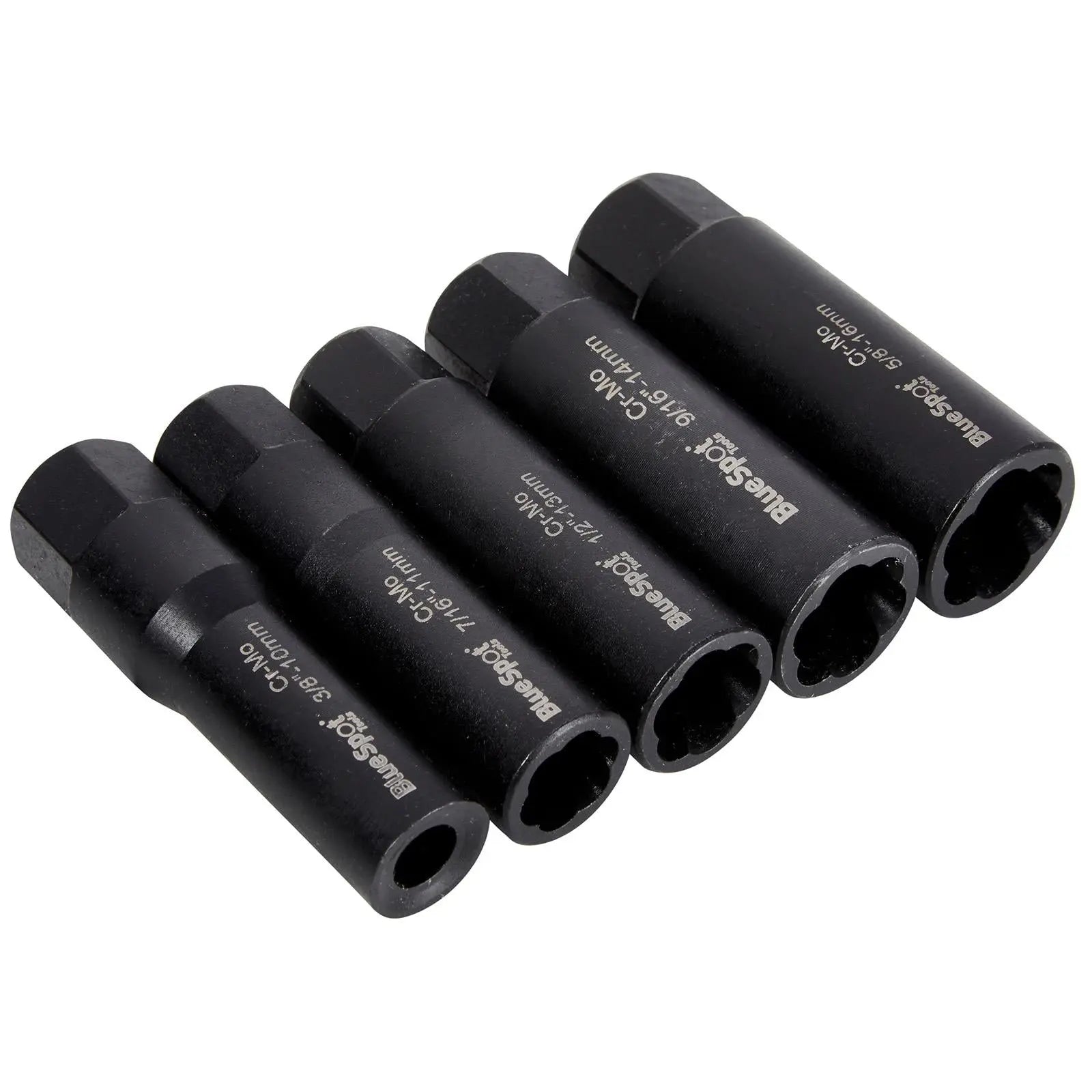 BlueSpot Bolt And Nut Remover Set Deep Impact 3/8" Drive 10-16mm 5 Piece  White Rose Tools