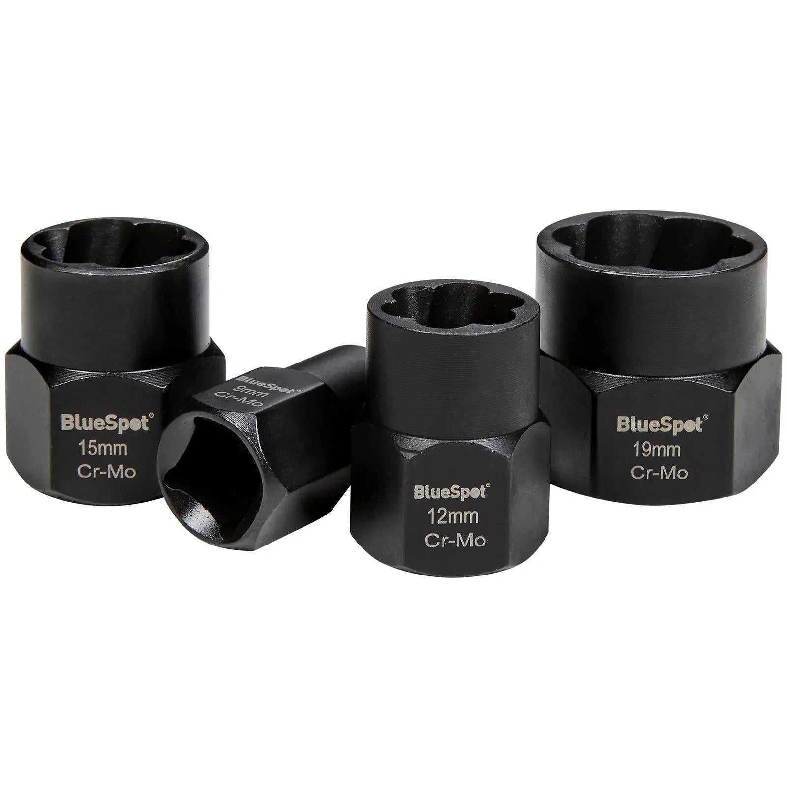 BlueSpot Bolt Remover Nut Extractor 3/8" 9-19mm Damaged Rounded Rusted Painted  White Rose Tools