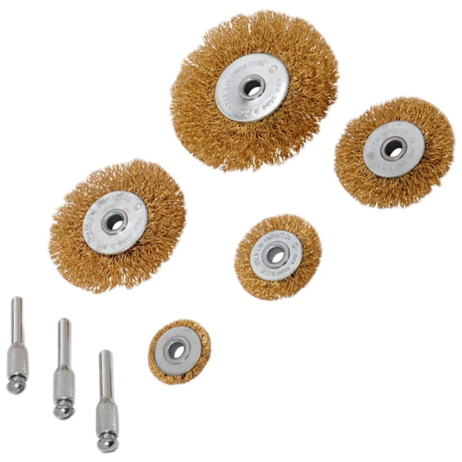 BlueSpot Brass Wire Wheel Set 5 Piece 1/4" Shank Madrels 