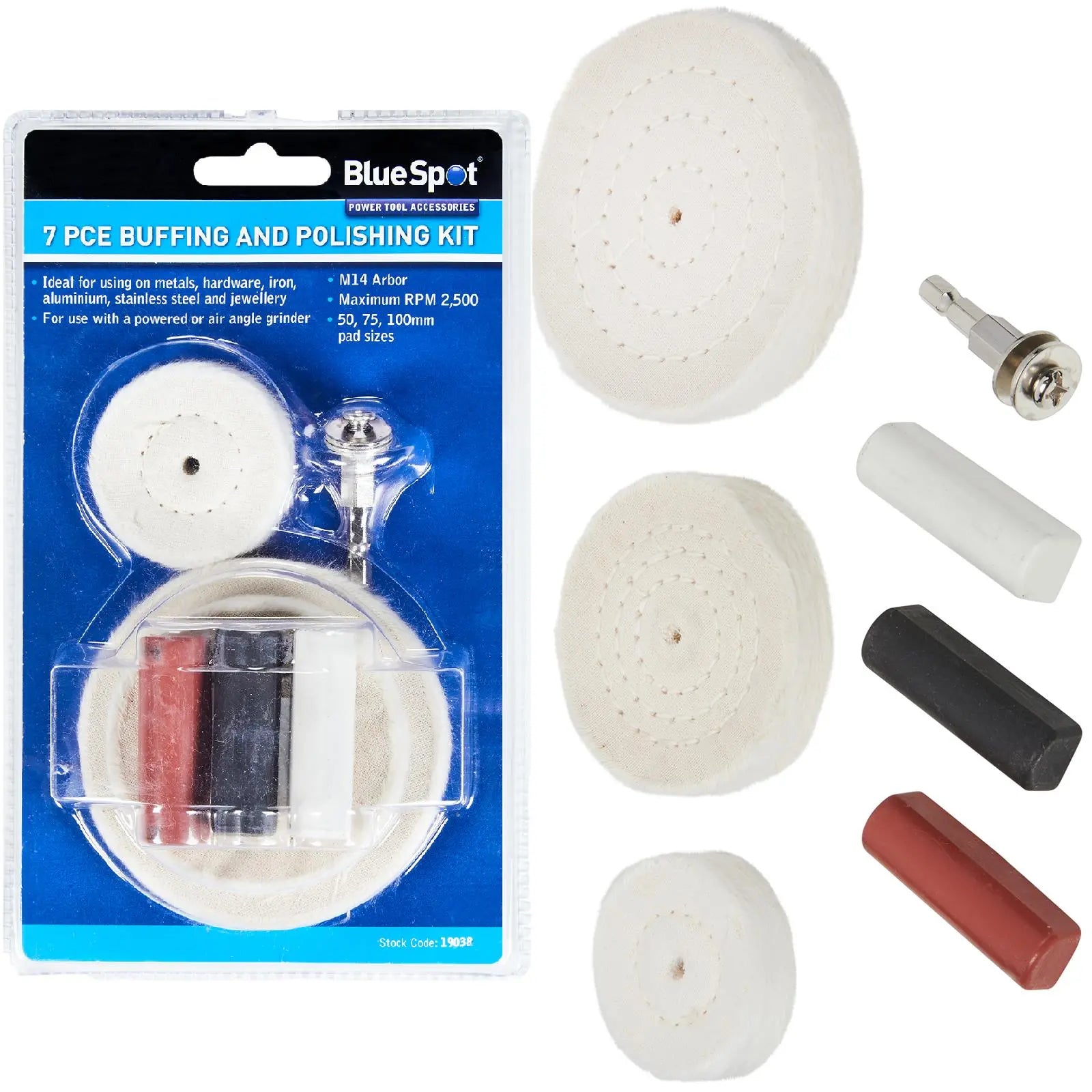 BlueSpot Buffing And Polishing Kit 7 Piece 