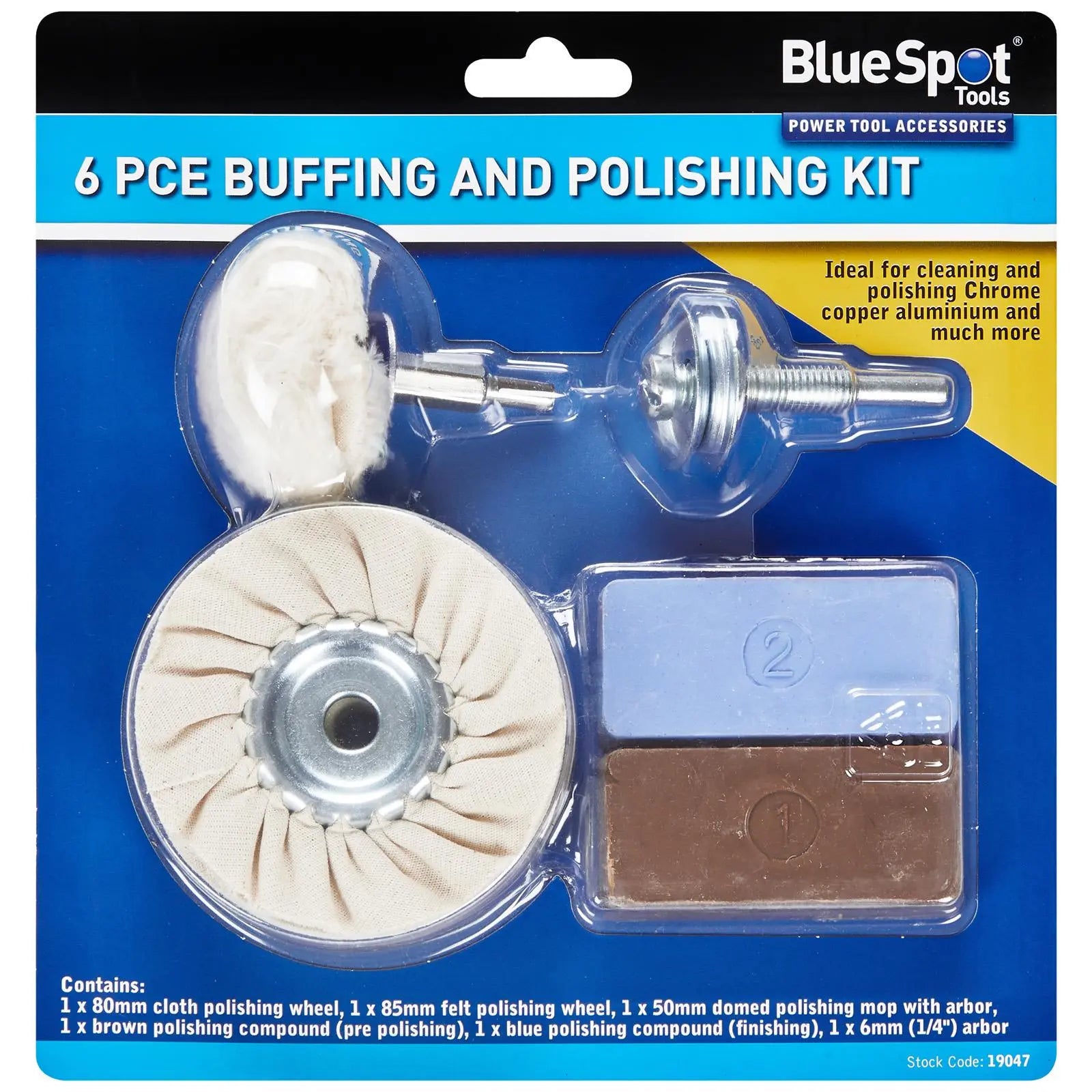 BlueSpot Buffing and Polishing Kit 6 Piece  White Rose Tools