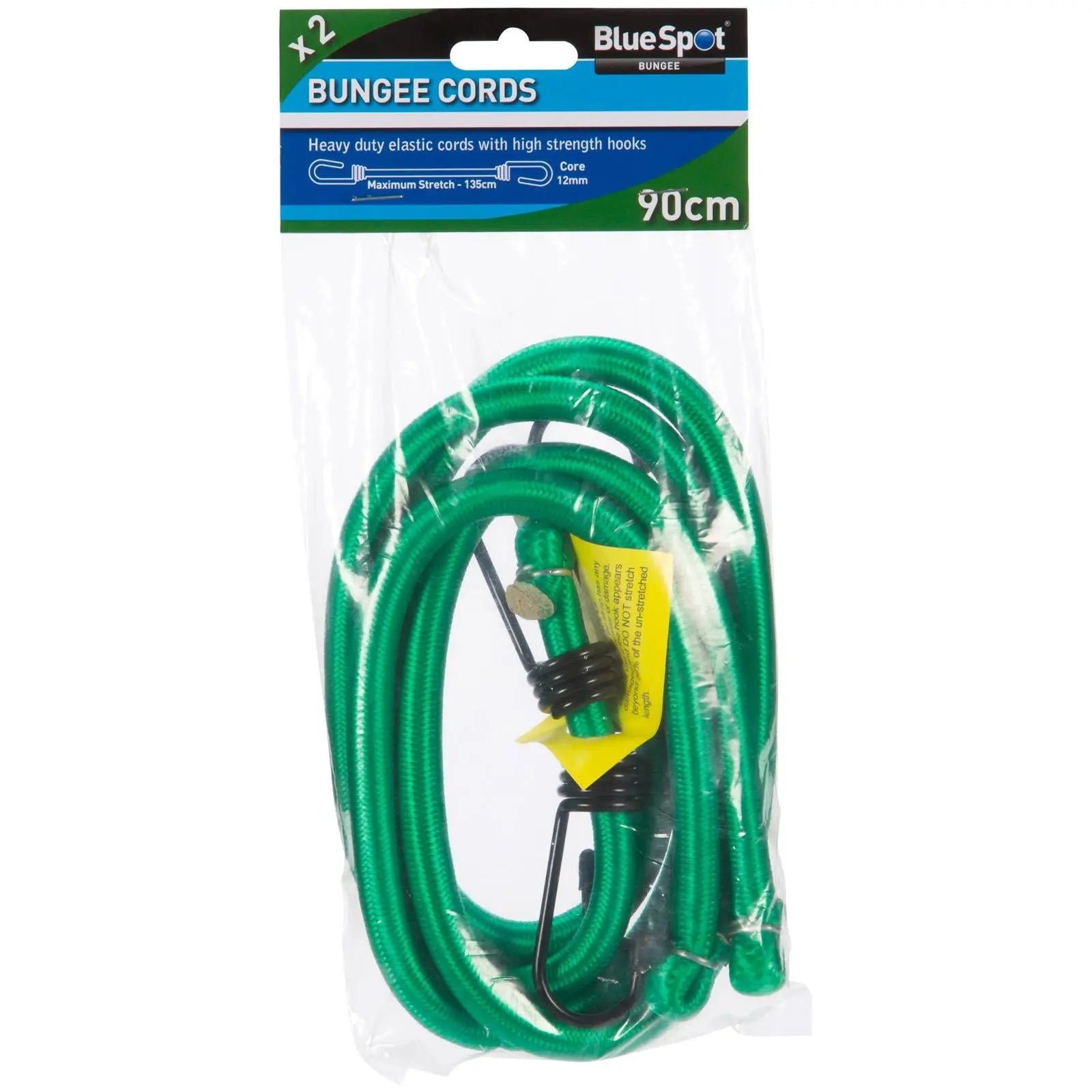 BlueSpot Bungee Cord Set 90cm Green 2 Piece  White Rose Tools