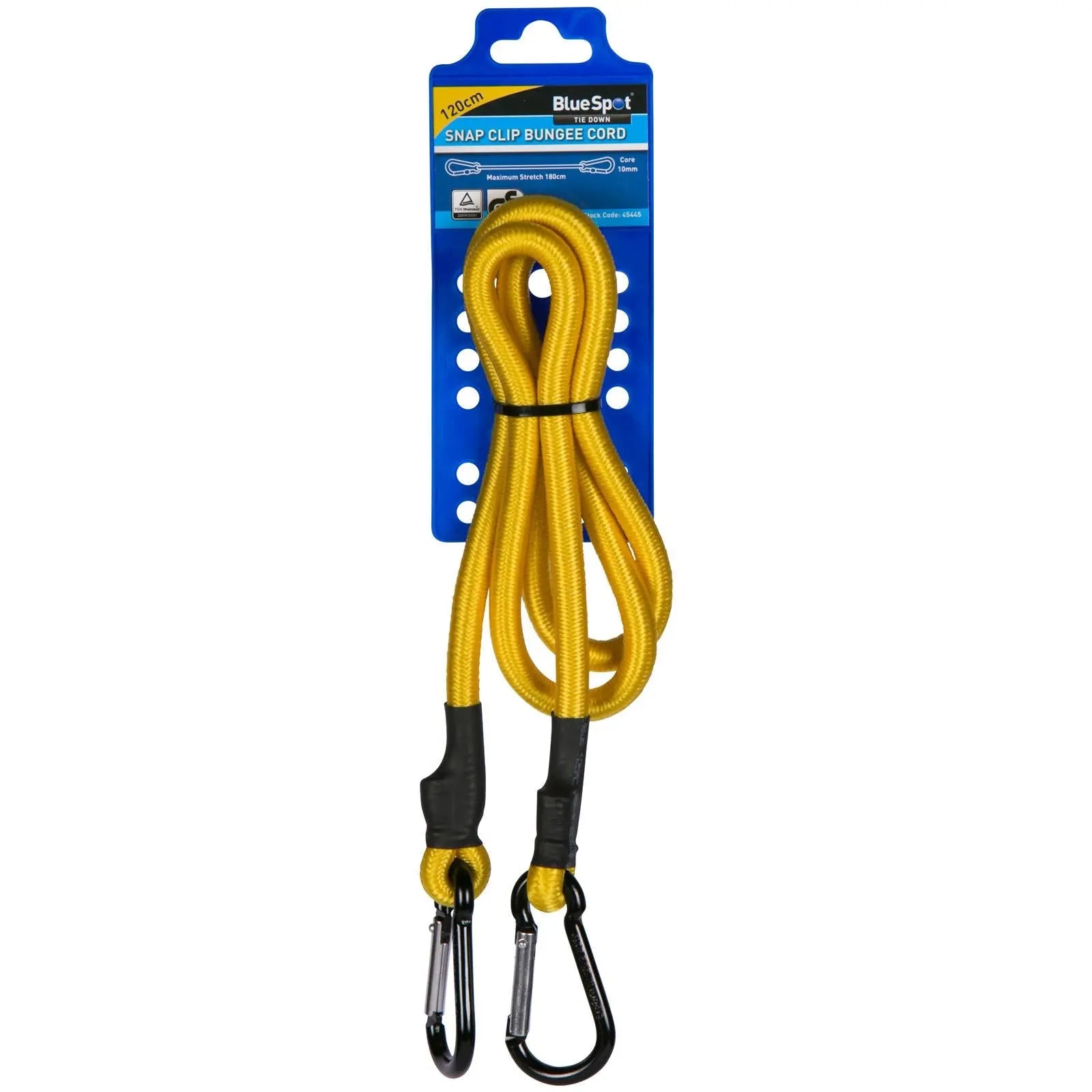 BlueSpot Bungee Cord Snap Clip Carabiner 120cm Yellow  White Rose Tools