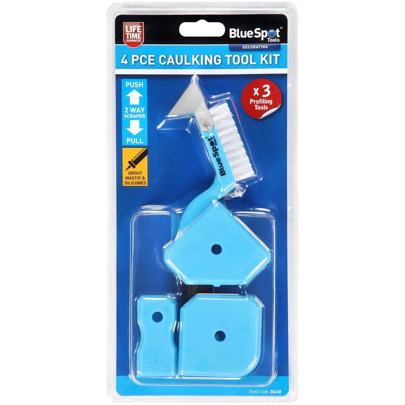 BlueSpot Caulking Tool Kit 4 Piece  White Rose Tools