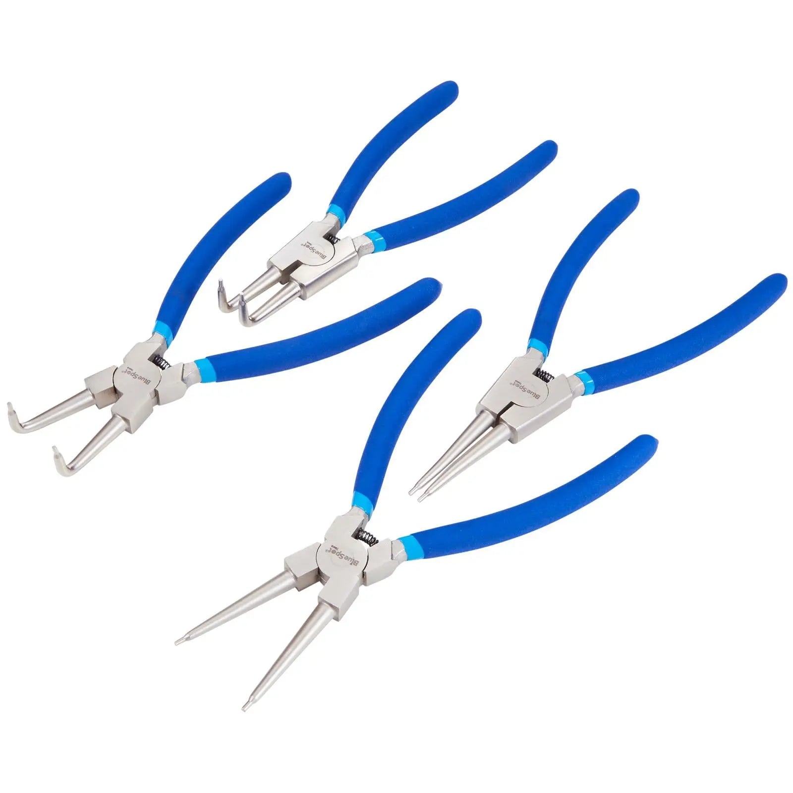 BlueSpot Circlip Plier Set 225mm 9" 4 Piece  White Rose Tools