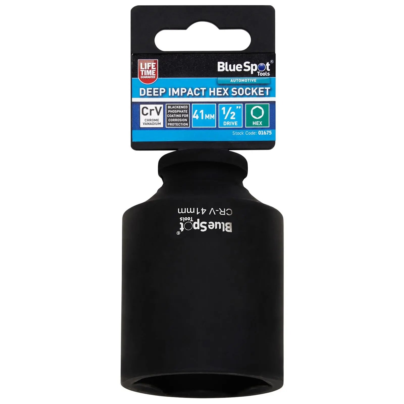 BlueSpot Deep Impact Socket 1/2" Drive 6 Point Hex Individual 8-41mm - Choose Size  White Rose Tools