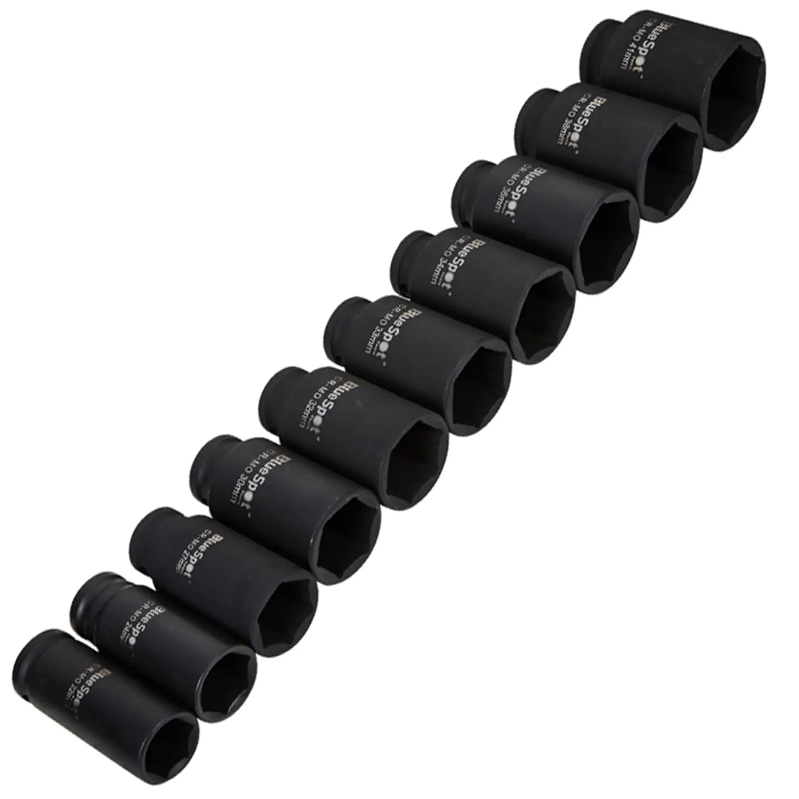 BlueSpot Deep Impact Socket Set 1/2" Metric 22mm-41mm 10 Piece  White Rose Tools