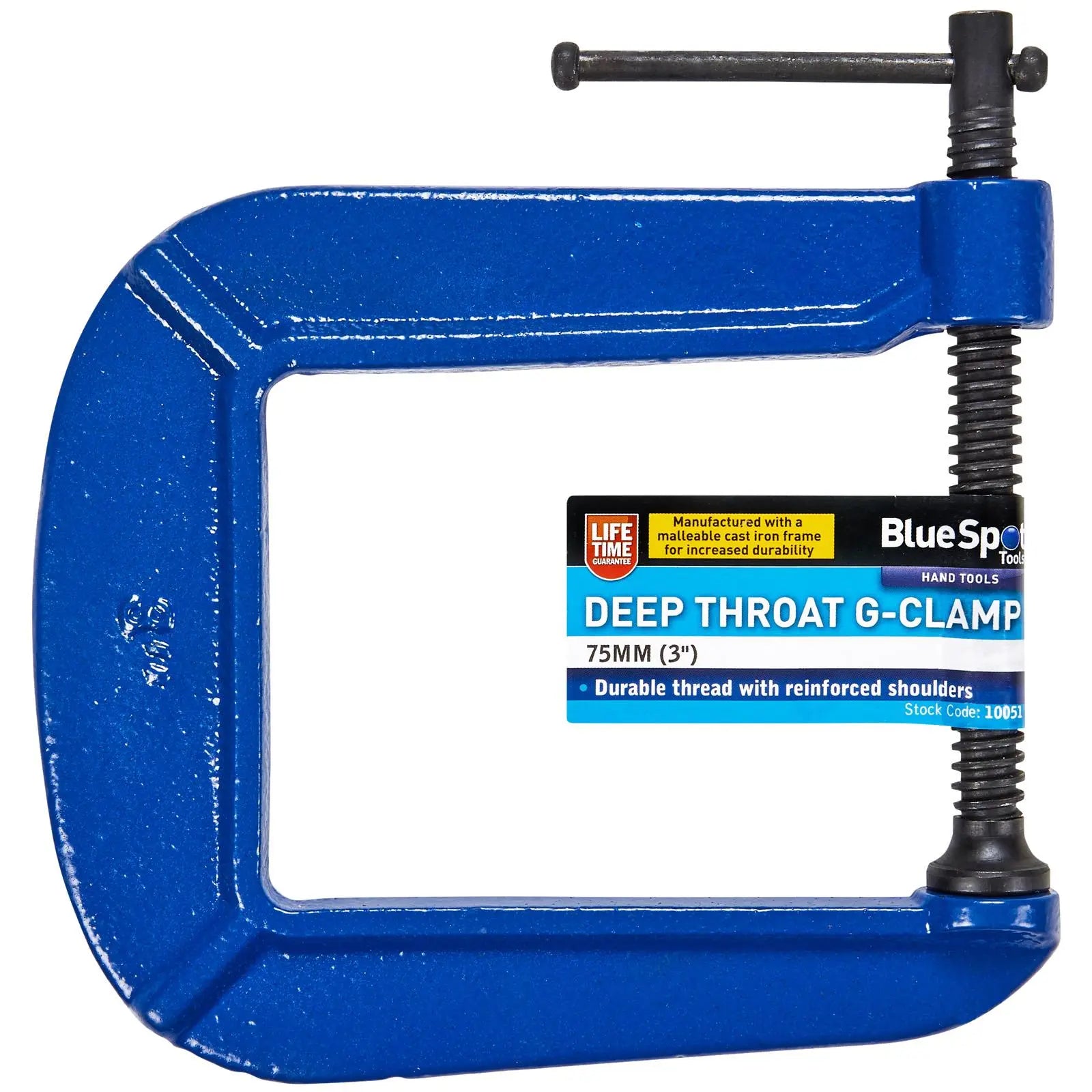 BlueSpot Deep Throat G-Clamp 75mm 3in  White Rose Tools