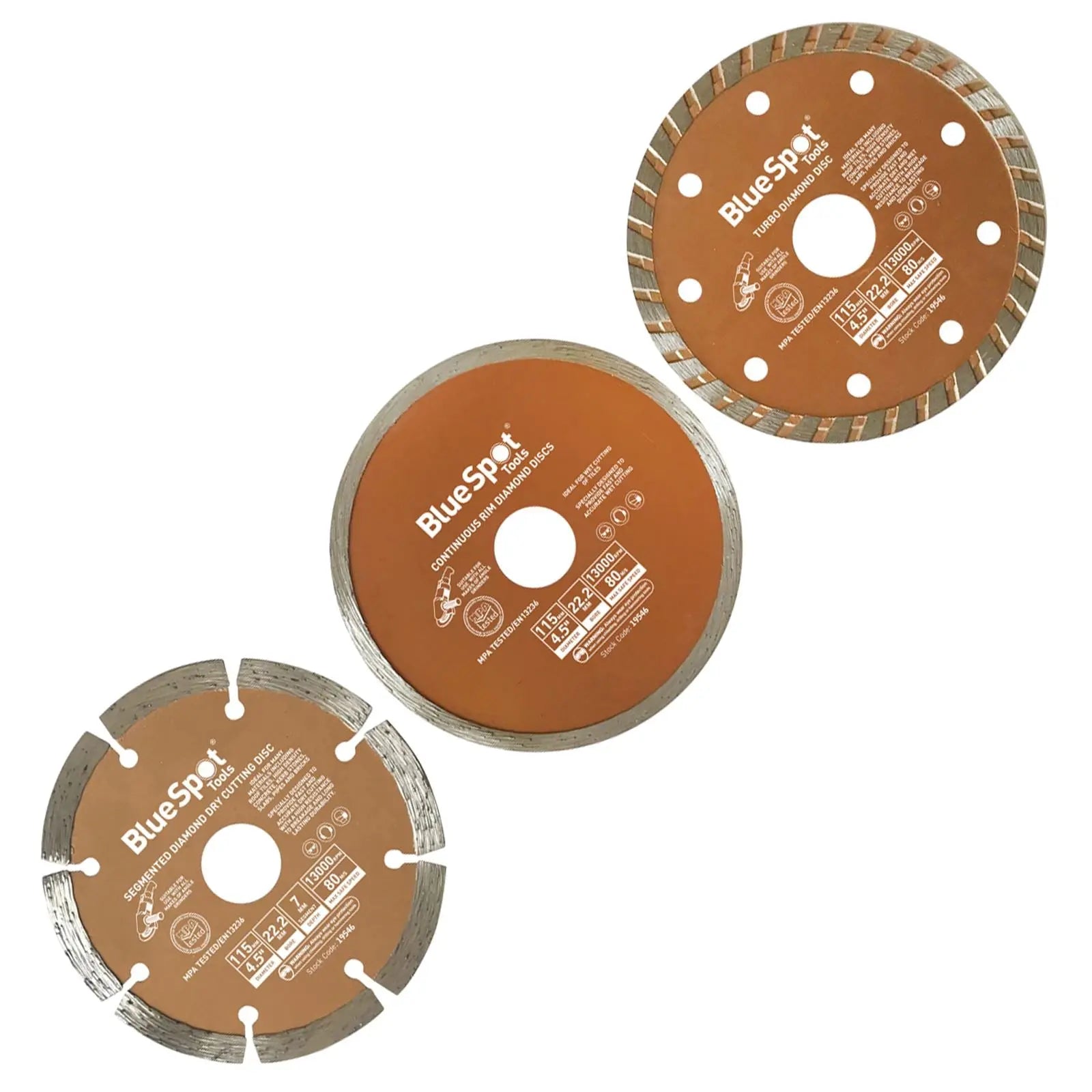 BlueSpot Diamond Cutting Disc Set 3 Piece 115mm 