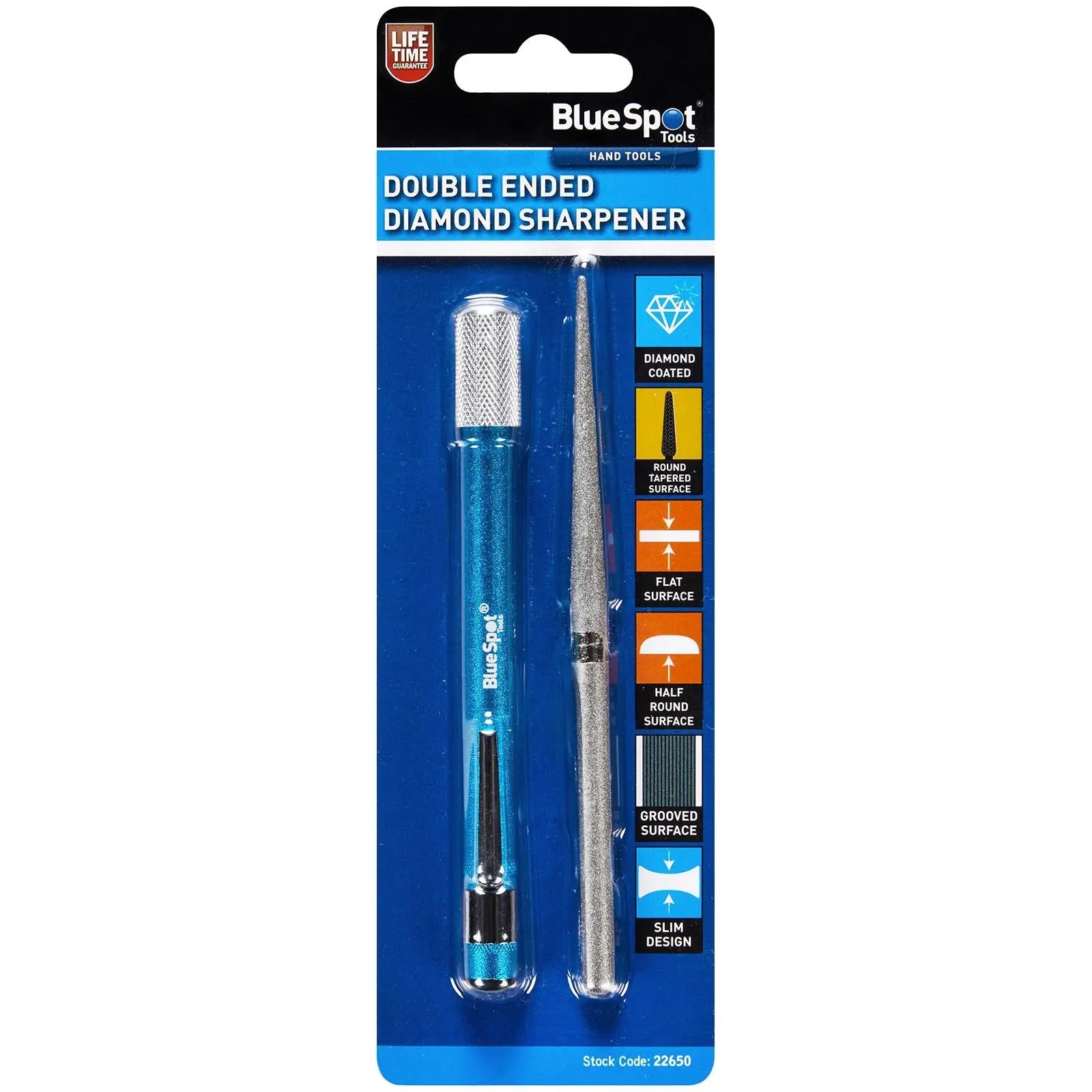BlueSpot Double Ended Diamond Sharpener  White Rose Tools