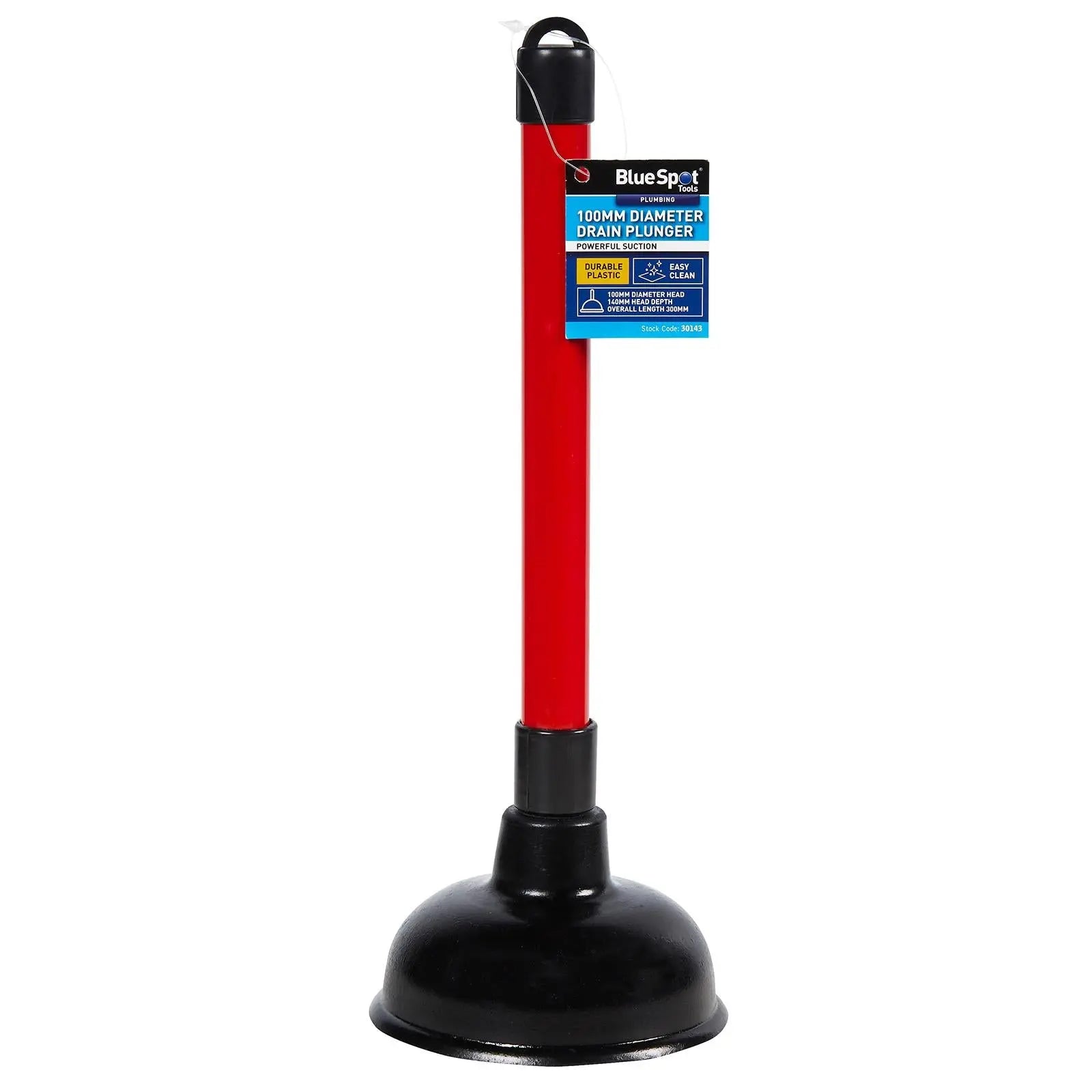 BlueSpot Drain Plunger 100mm Diameter  White Rose Tools