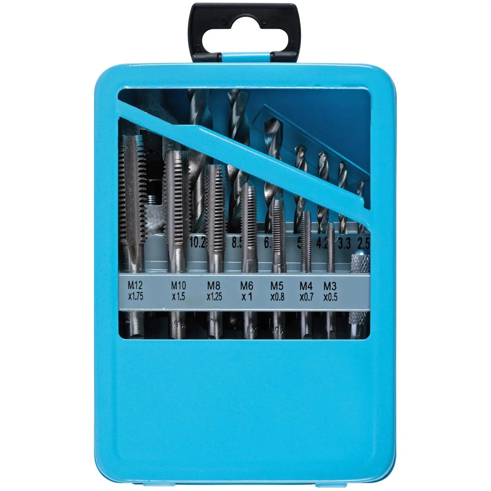 BlueSpot Drill and Tap Set M3-M12 15 Piece  White Rose Tools