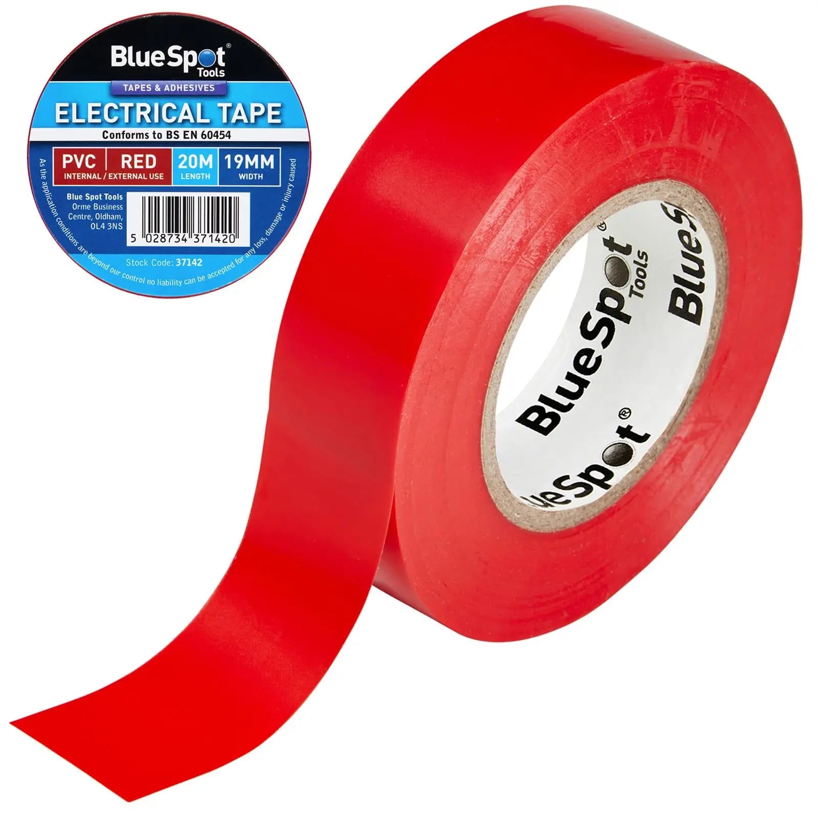 BlueSpot Electrical Insulation Tape Red PVC 19mm x 20m 