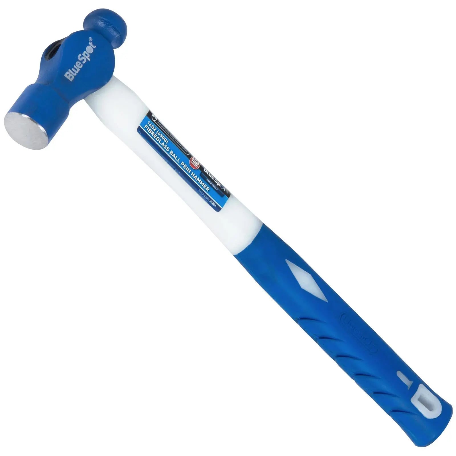 BlueSpot Fibreglass Ball Pein Hammer 16oz 450g  White Rose Tools