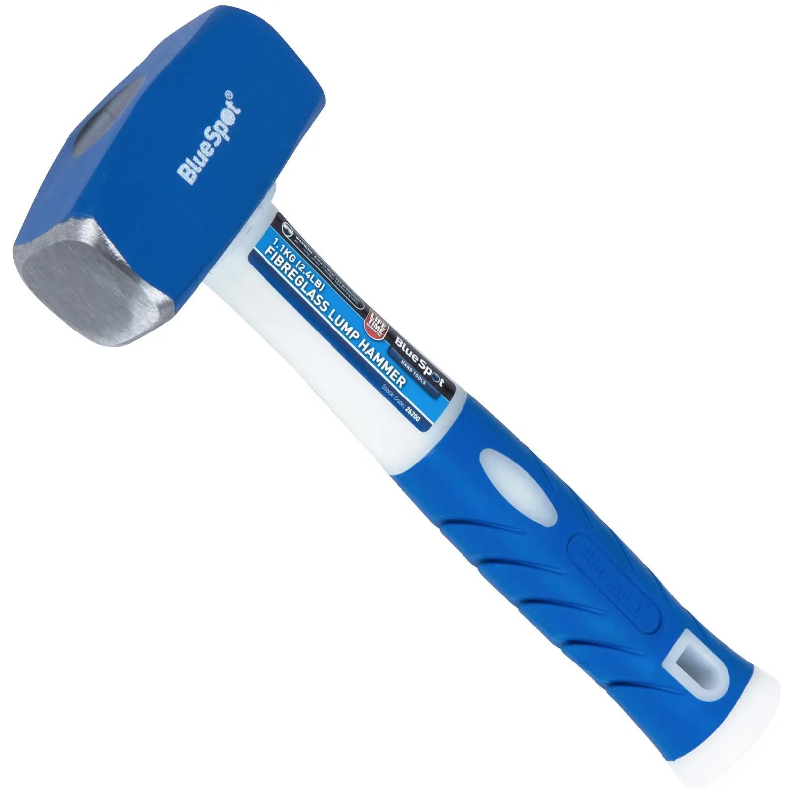 BlueSpot Fibreglass Lump Hammer 1.1kg 2.4lb  White Rose Tools