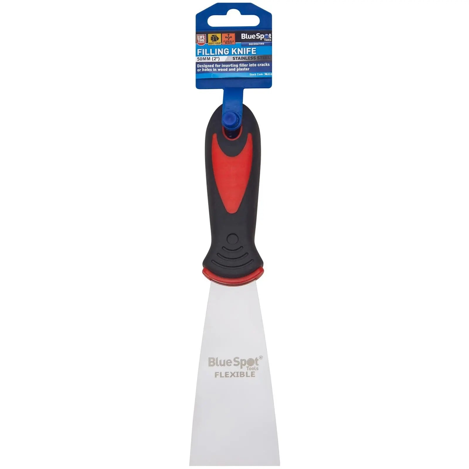 BlueSpot Filling Knife 50mm 2in Soft Grip Handle  White Rose Tools
