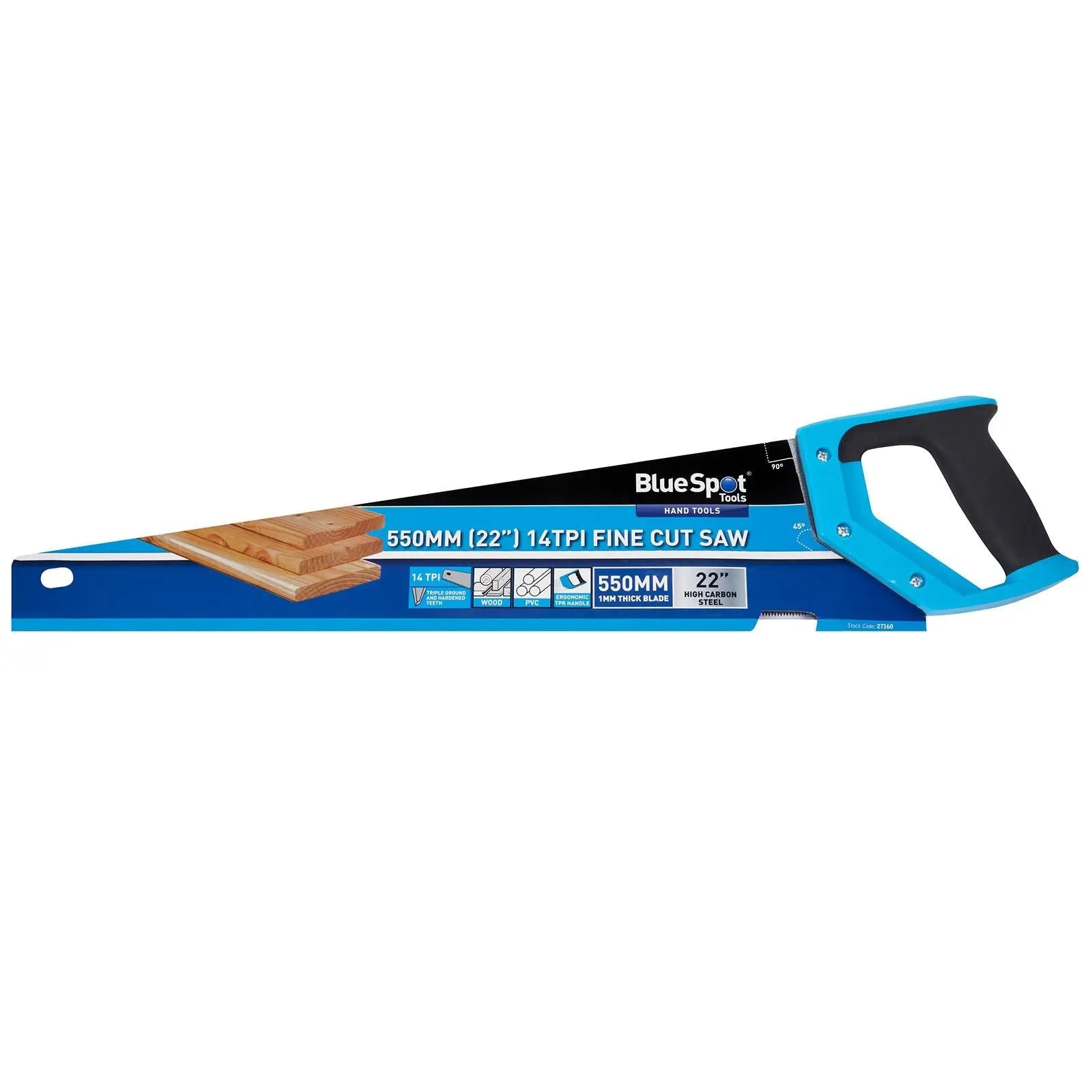 BlueSpot Fine Cut Saw 14TPI 22  White Rose Tools