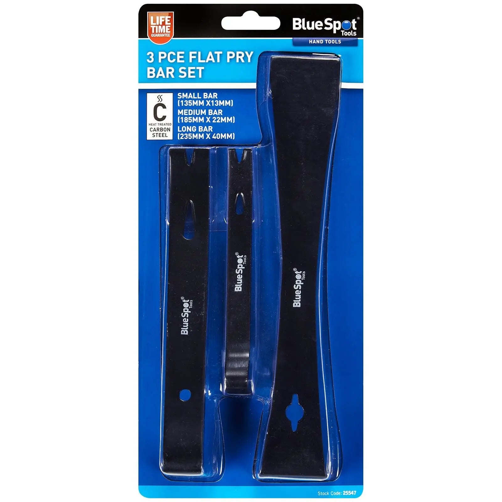 BlueSpot Flat Pry Bar Set 3 Piece  White Rose Tools