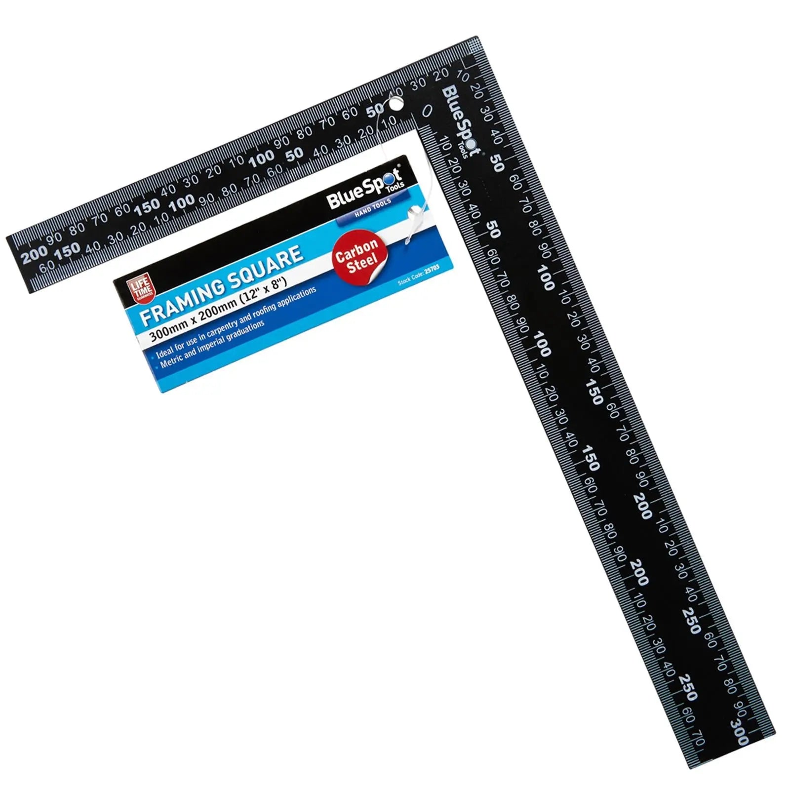 BlueSpot Framing Square 300mm x 200mm 12in x 8in Metric and Imperial 