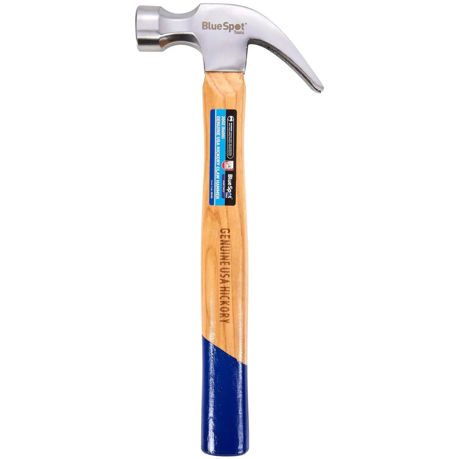 BlueSpot Genuine Hickory Claw Hammer 20oz 560g  White Rose Tools