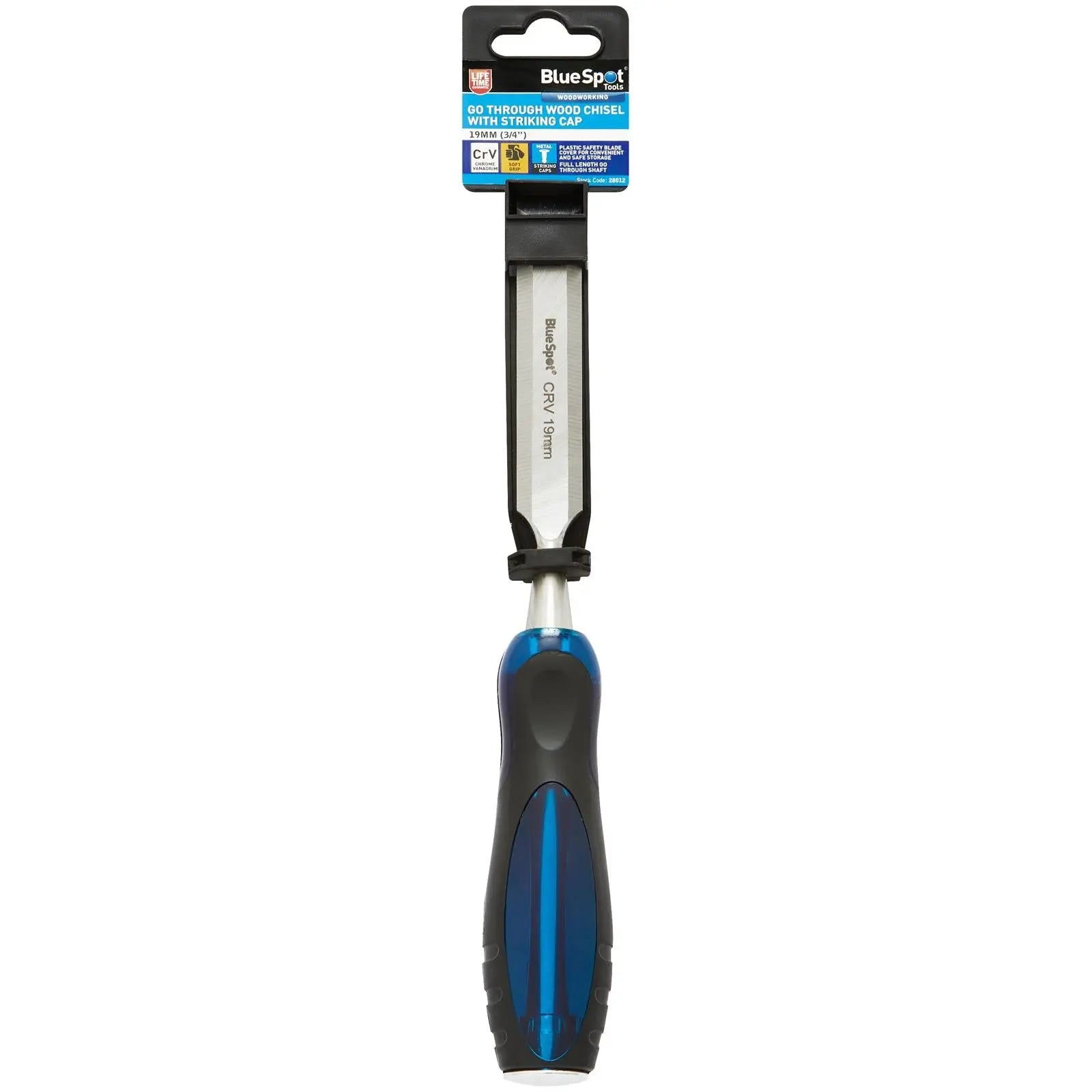 BlueSpot Go Through Wood Chisel with Striking Cap 19mm 3/4  White Rose Tools