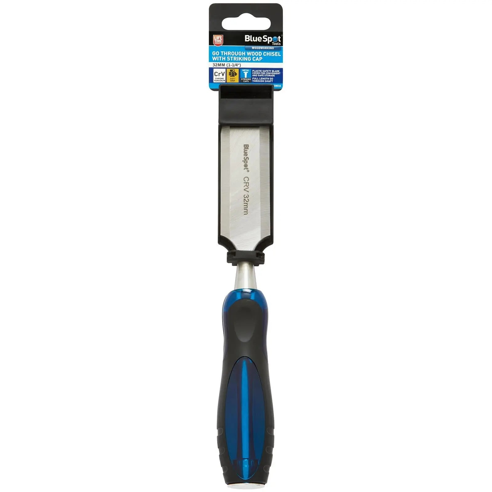 BlueSpot Go Through Wood Chisel with Striking Cap 32mm 1 1/4  White Rose Tools