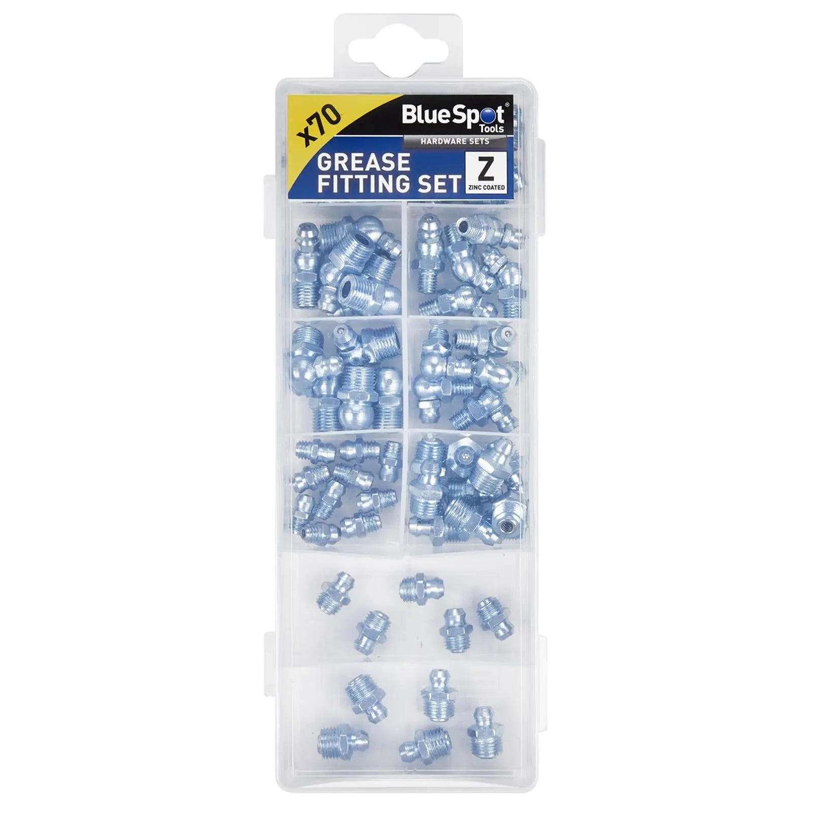 BlueSpot Grease Fitting Set 70 Piece  White Rose Tools
