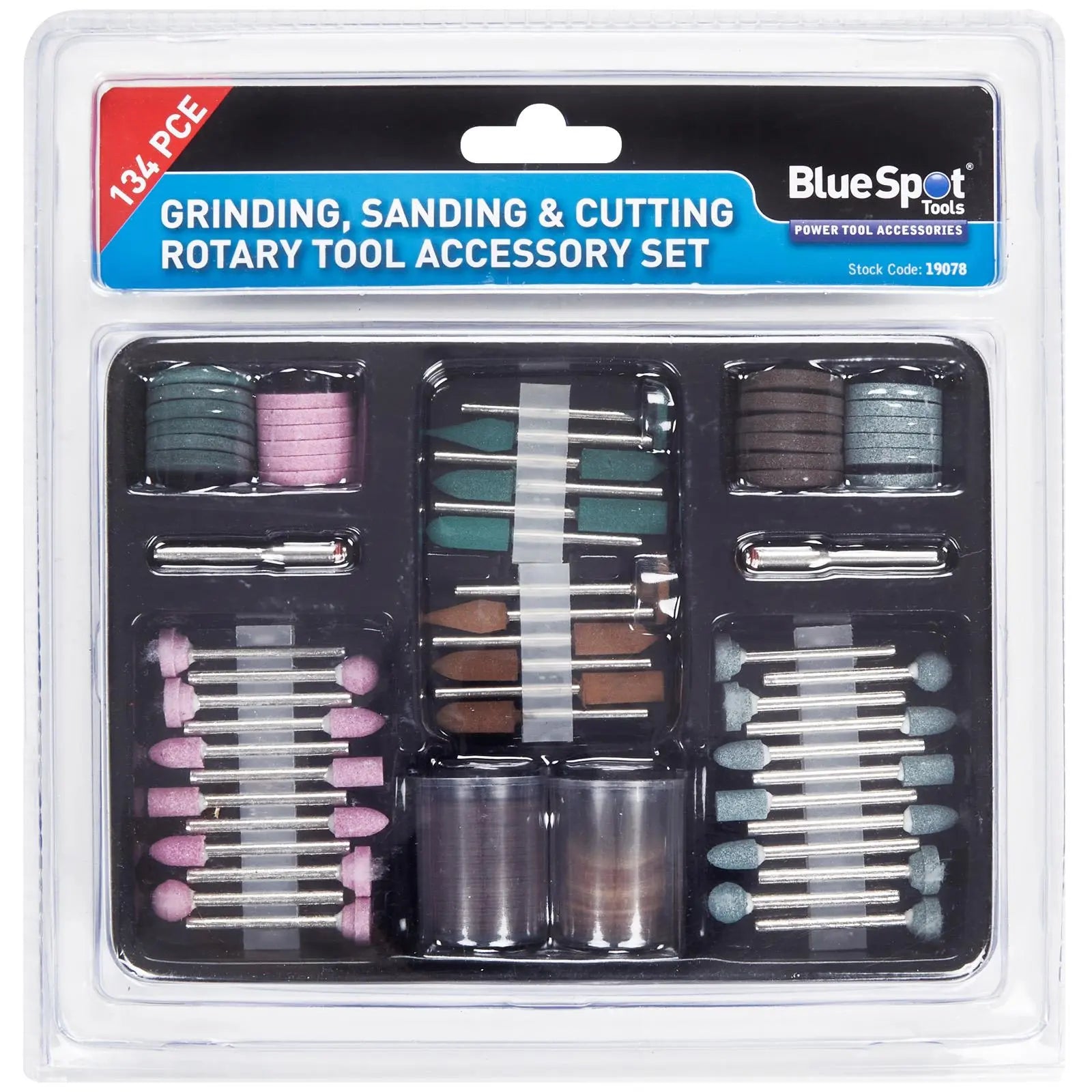 BlueSpot Grinding Sanding and Cutting Rotary Tool Accessory Set 134 Piece  White Rose Tools