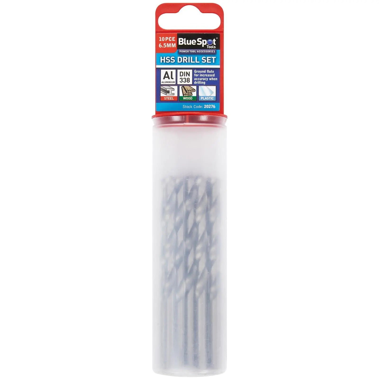 BlueSpot HSS Metal Drill Bits 6.5mm 10 Pack  White Rose Tools