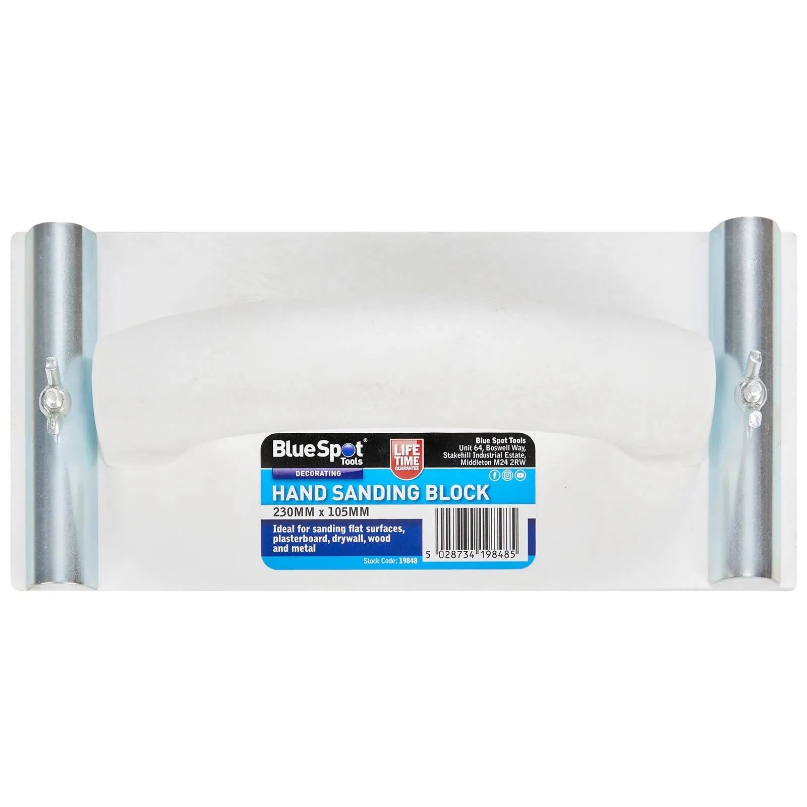 BlueSpot Hand Sanding Block for Sandpaper 105 x 230mm  White Rose Tools