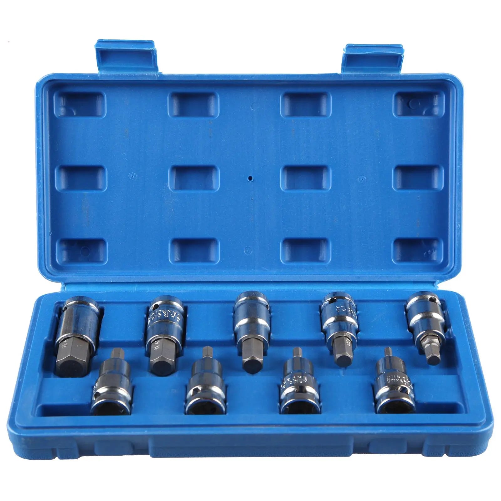 BlueSpot Hex Bit Socket Set 9 Piece 1/2" Drive 4-17mm S2 Steel 