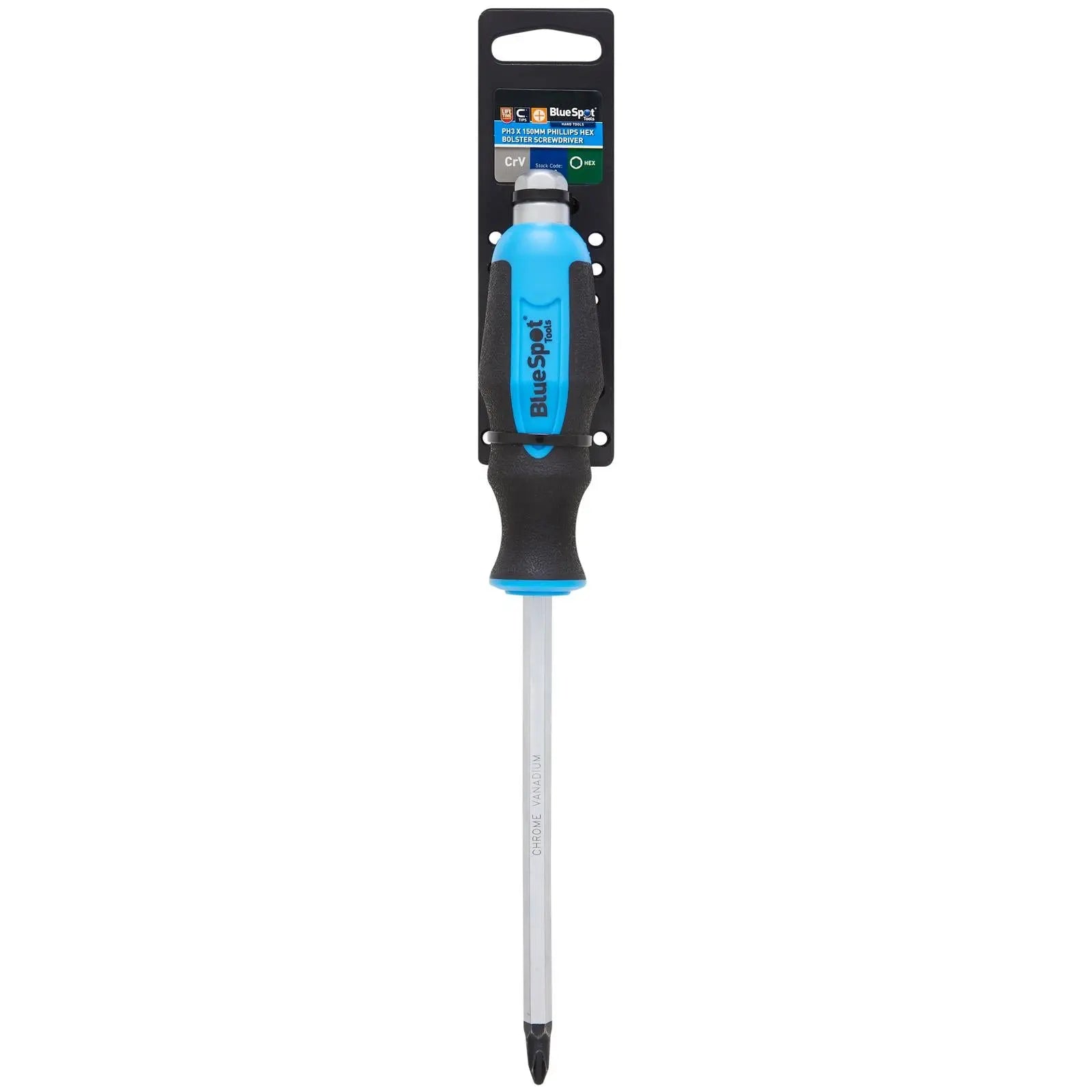 BlueSpot Hex Bolster Screwdriver Phillips PH3 x 150mm PH  White Rose Tools