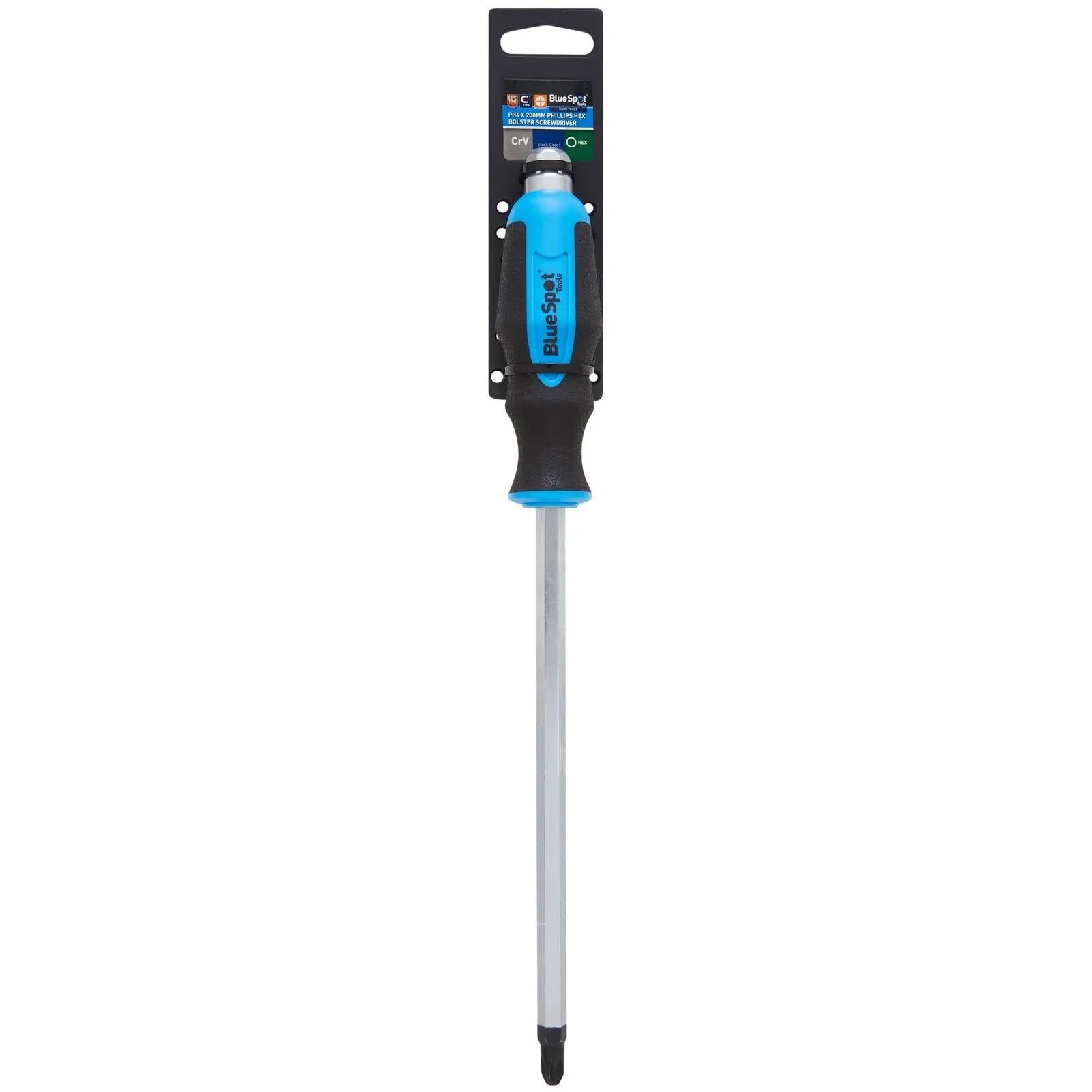 BlueSpot Hex Bolster Screwdriver Phillips PH4 x 200mm PH  White Rose Tools