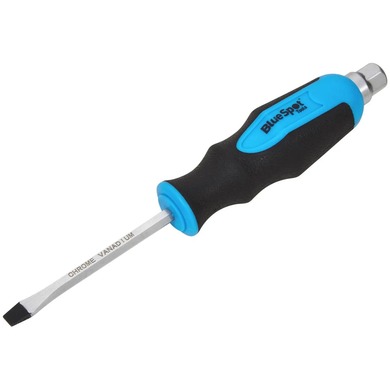 BlueSpot Hex Bolster Screwdriver Slotted 5mm x 75mm SL  White Rose Tools