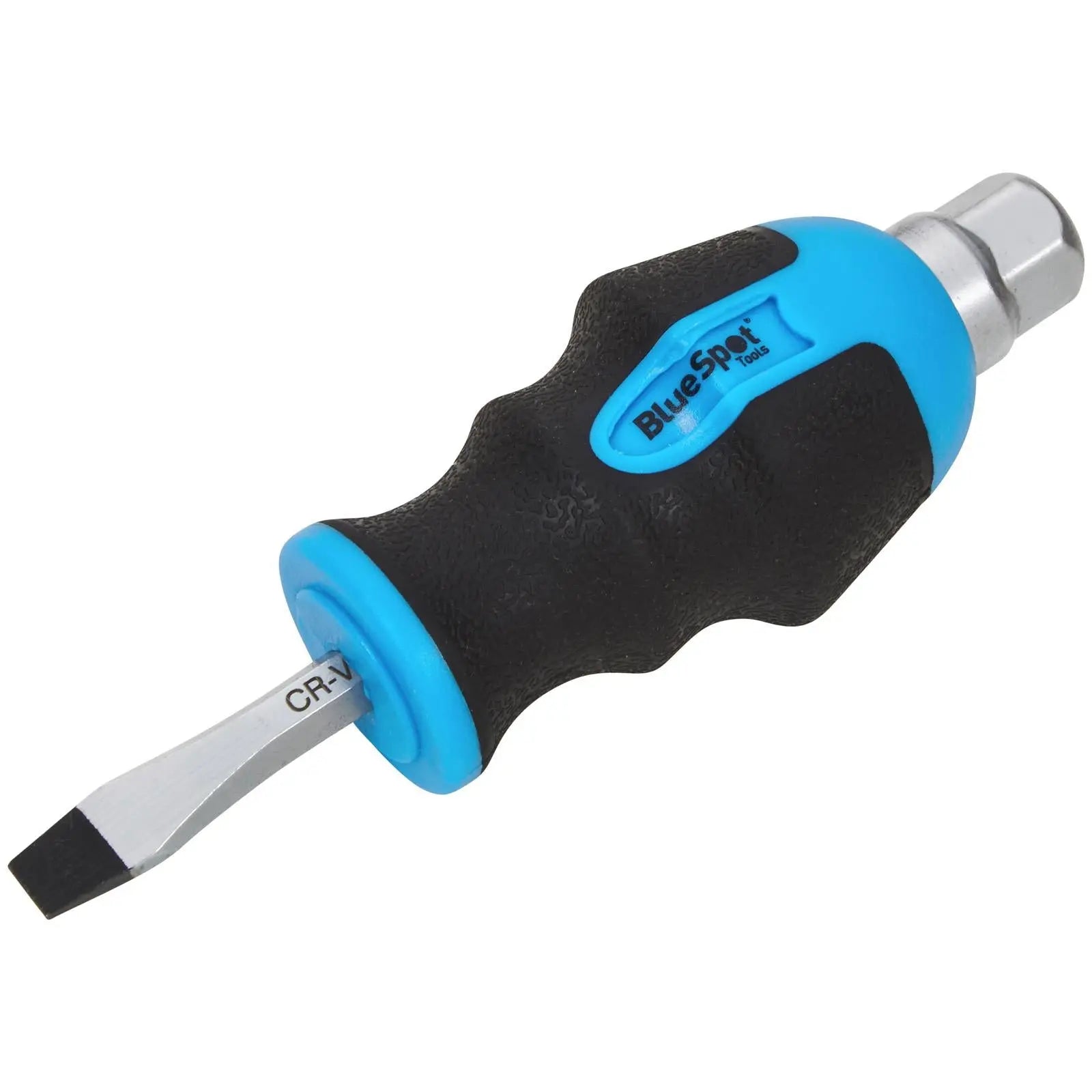 BlueSpot Hex Bolster Stubby Screwdriver Slotted 6mm x 38mm SL  White Rose Tools
