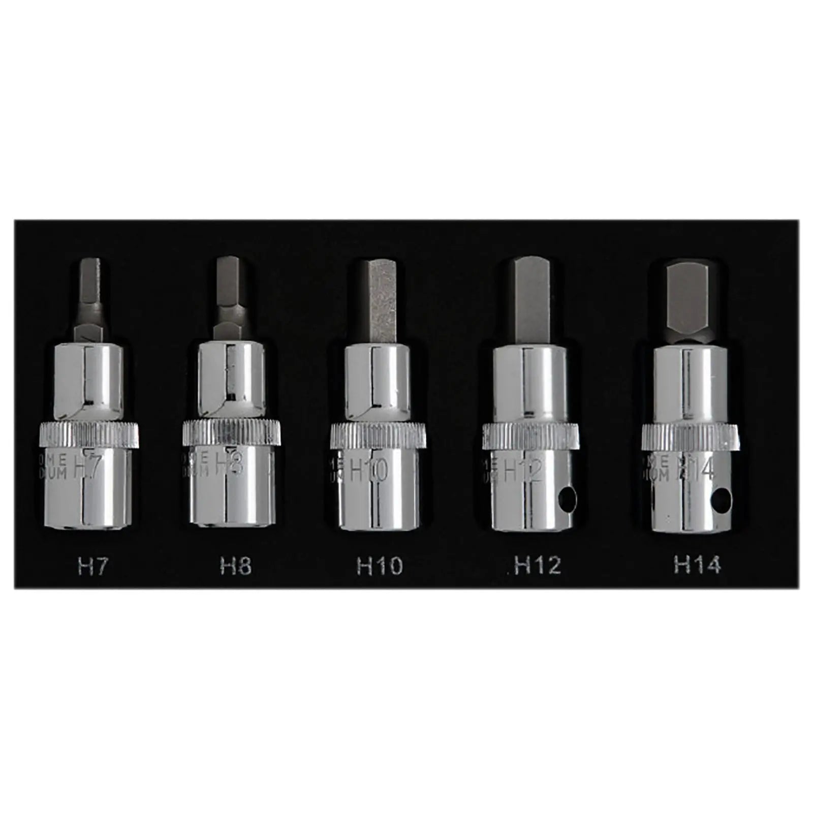 BlueSpot Hex Socket Bit Set in EVA Foam 5 Piece 1/2" Drive 7mm-14mm 