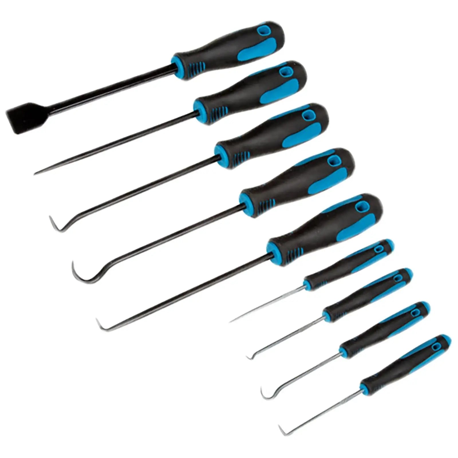 BlueSpot Hook Pick and Scraper Set Heavy Duty 9 Piece Soft Grip Handles 
