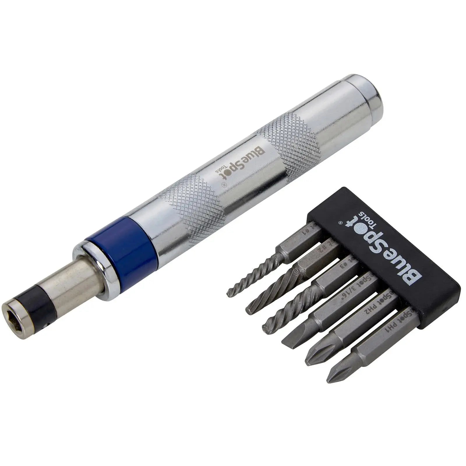 BlueSpot Impact Driver And Extractor Set 1/4  White Rose Tools