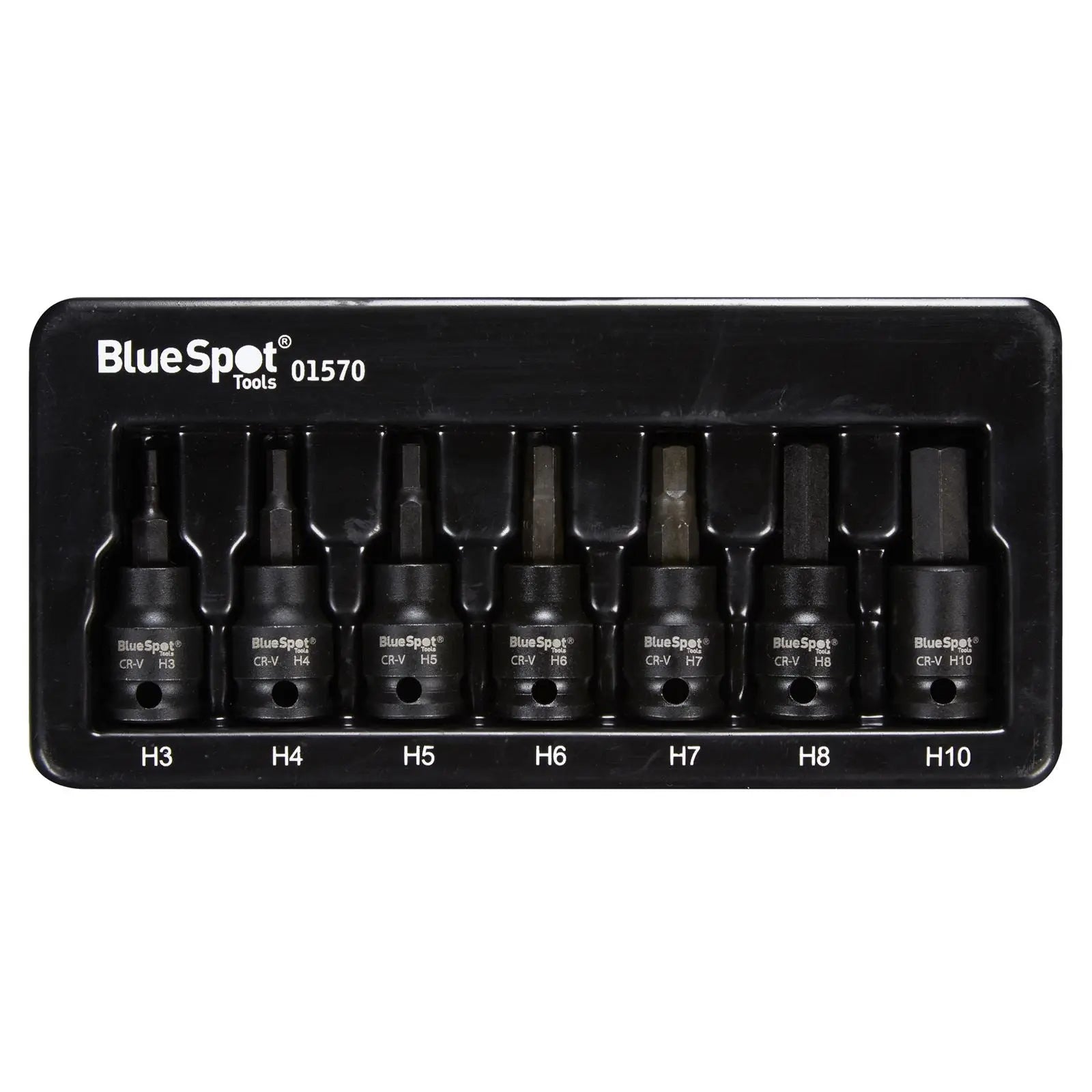 BlueSpot Impact Hex Bit Sockets 3/8" 7 Piece H3-H10 