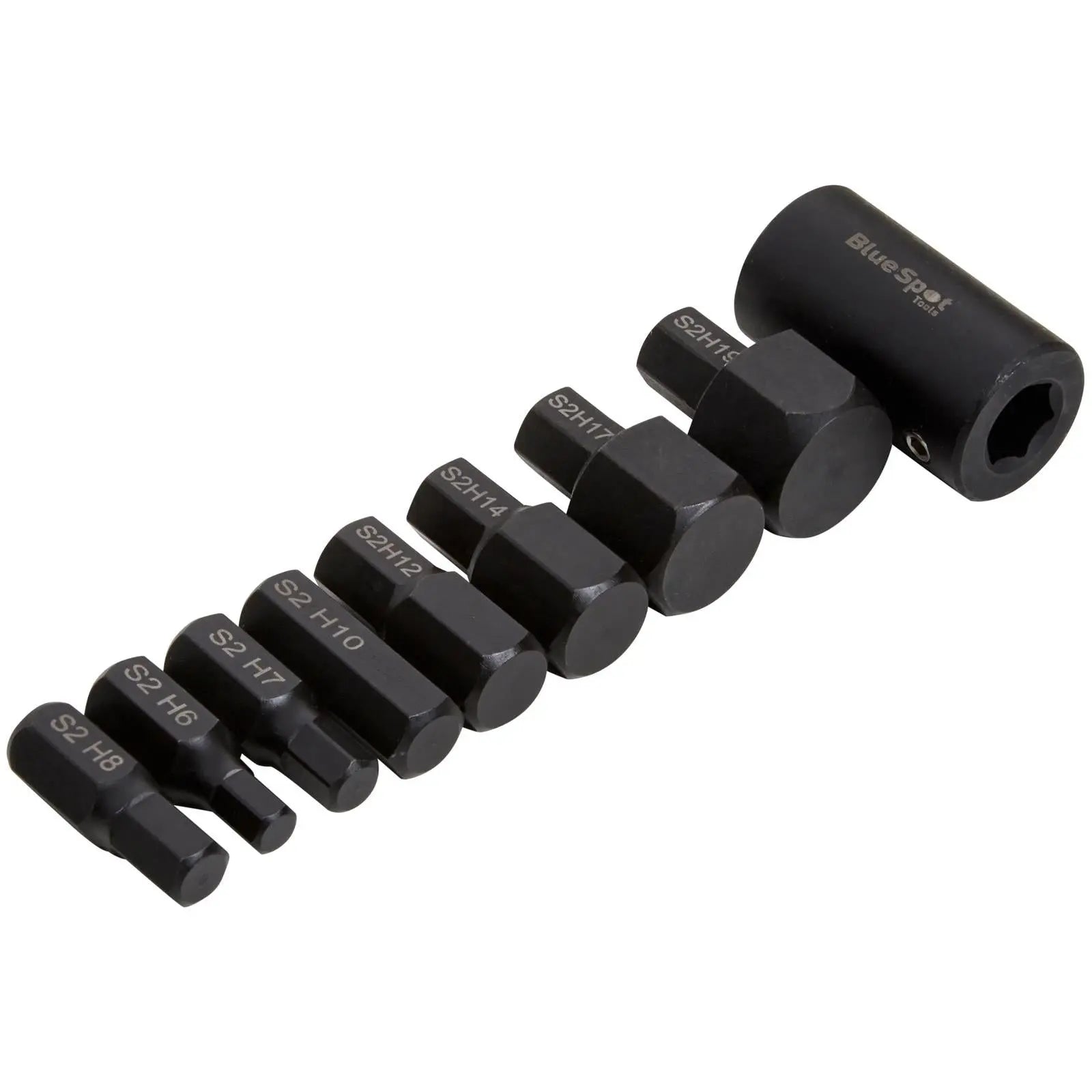 BlueSpot Impact Hex Socket Bits 1/2" Drive 6-19mm 9 Piece  White Rose Tools