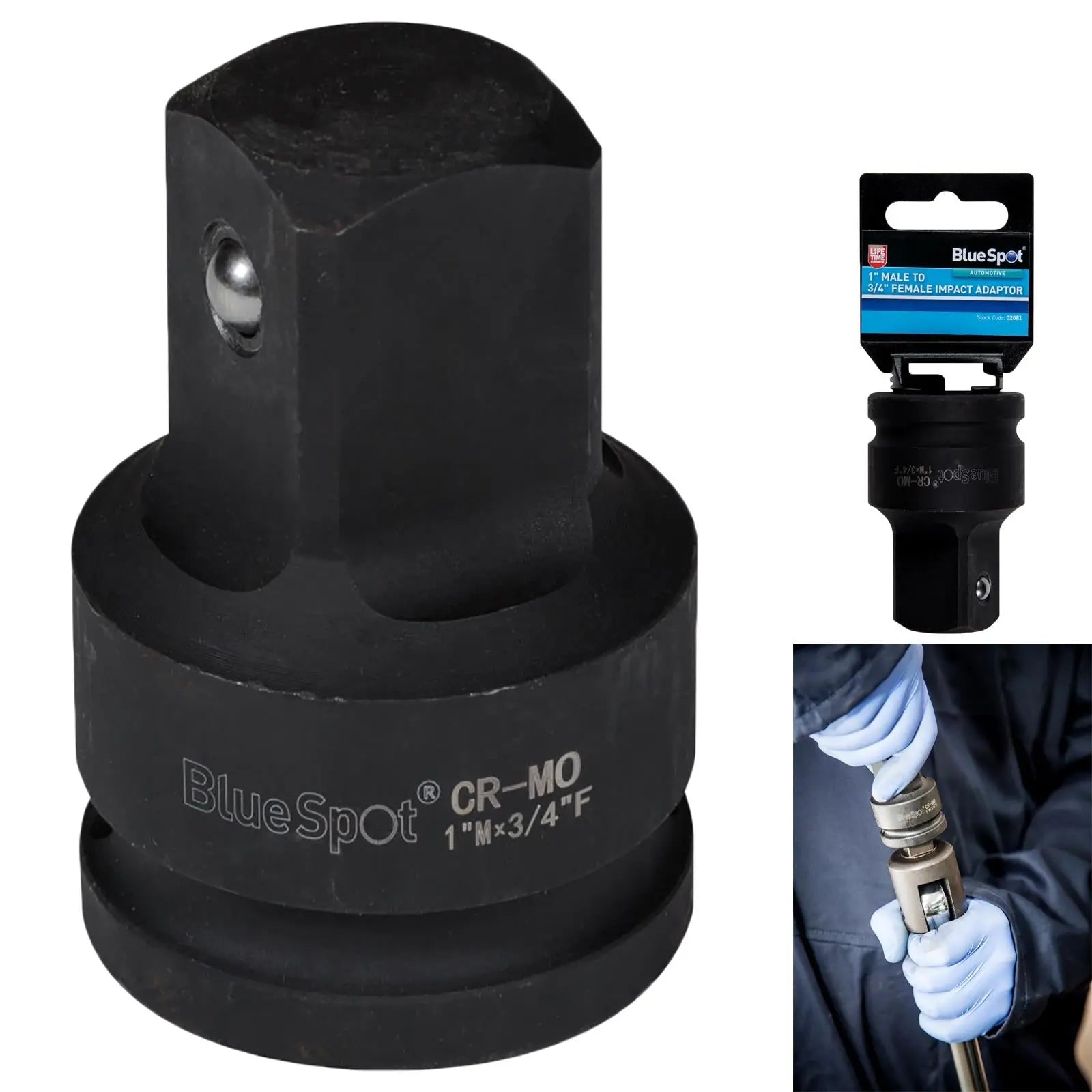 BlueSpot Impact Socket Adaptor 3/4" Female to 1" Male 